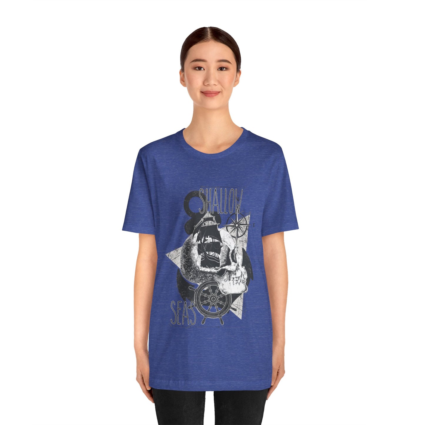Shallow Seas T-shirt, Sea T-shirt, Nautical Shirt, Skull Shirt, T-shirt with Compass, Sea Shirt, Travel T-Shirt, Outdoors Shirt