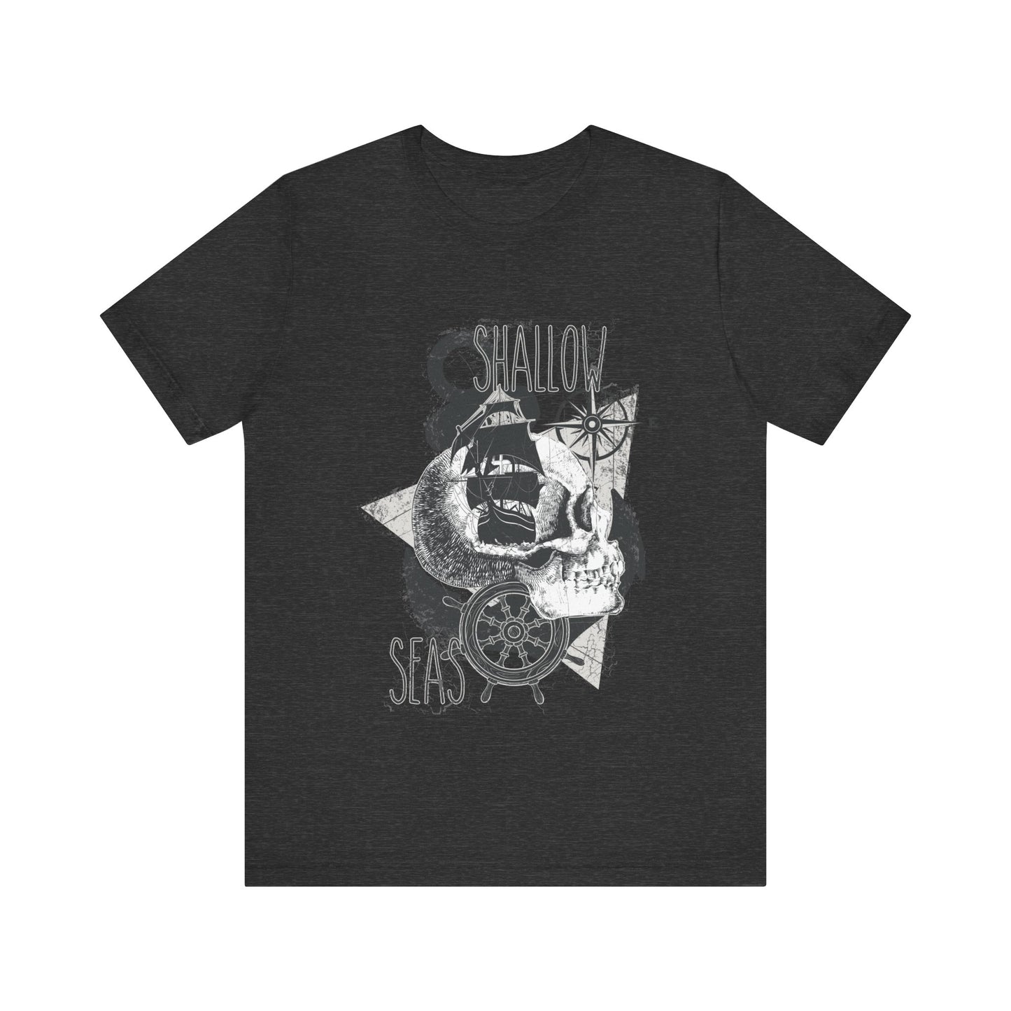 Shallow Seas T-shirt, Sea T-shirt, Nautical Shirt, Skull Shirt, T-shirt with Compass, Sea Shirt, Travel T-Shirt, Outdoors Shirt