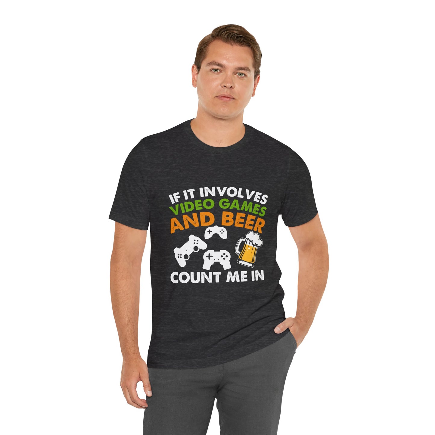 Video Games T-shirt, Gaming Shirt, Video Games and Beer Shirt, T-shirt for Gamers, Funny Gamer Shirts, Gift for Him, Funny Gaming Tee