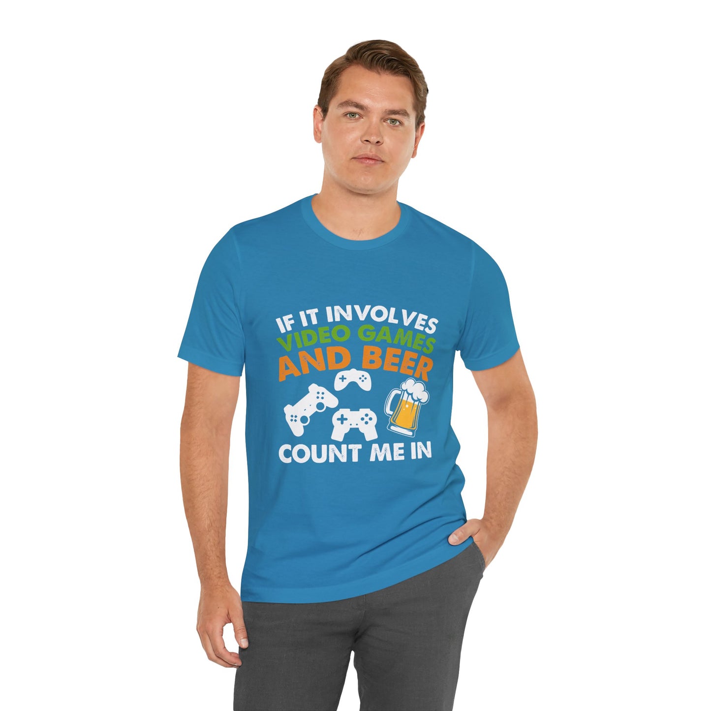Video Games T-shirt, Gaming Shirt, Video Games and Beer Shirt, T-shirt for Gamers, Funny Gamer Shirts, Gift for Him, Funny Gaming Tee