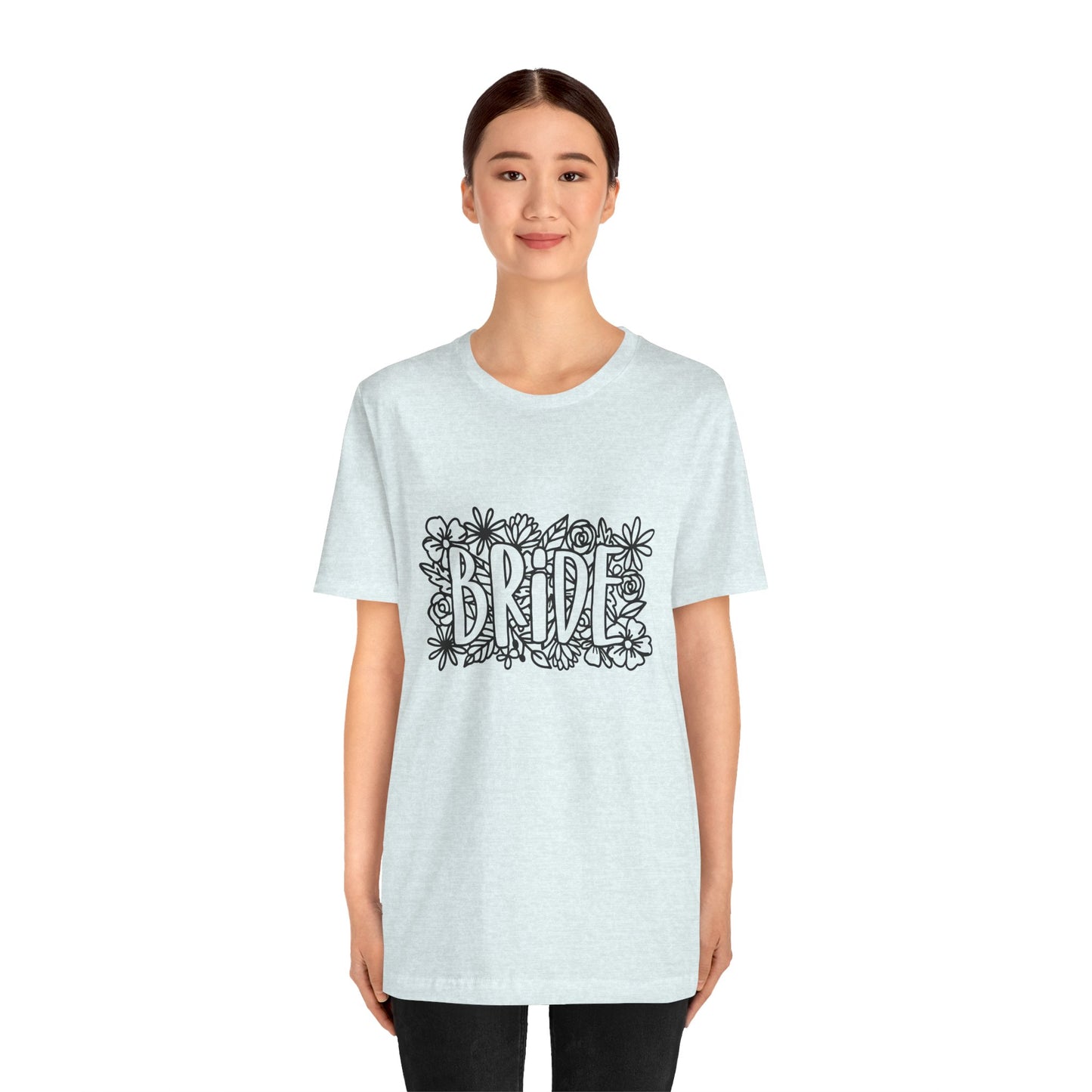 Floral Bride T-shirt, Bride Flowers Shirt, Wedding Shirt, Bride Tee, Bridal Shower Shirt, Gift Shirt for Bride, Bachelorette Party Shirt