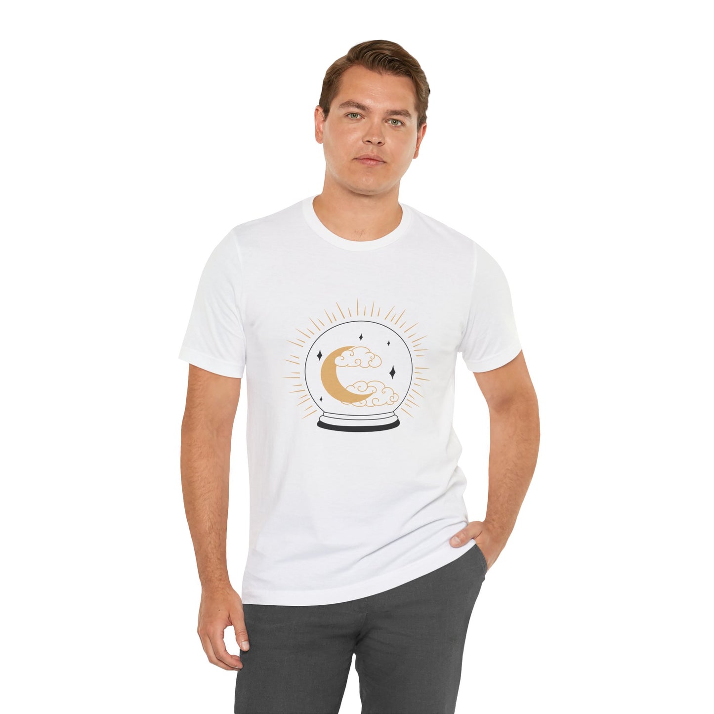 Celestial Crystal Ball T-shirt, Boho T-shirt, Inspirational T-shirt, Bohemian T-shirt, Moon and Stars T-Shirt, Gift Travel Shirt