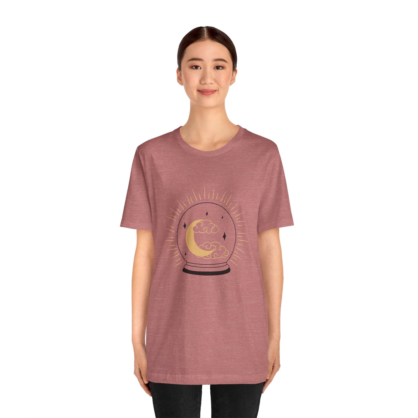 Celestial Crystal Ball T-shirt, Boho T-shirt, Inspirational T-shirt, Bohemian T-shirt, Moon and Stars T-Shirt, Gift Travel Shirt