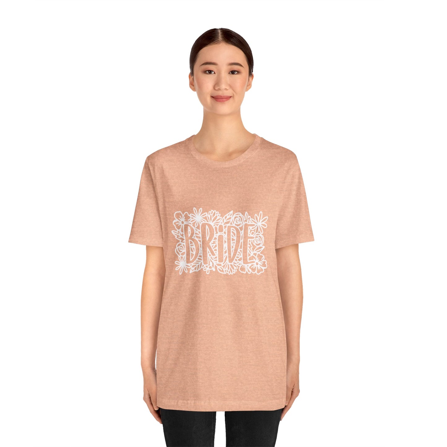 Floral Bride T-shirt, Bride Flowers Shirt, Wedding Shirt, Bride Tee, Bridal Shower Shirt, Gift Shirt for Bride, Bachelorette Party Shirt
