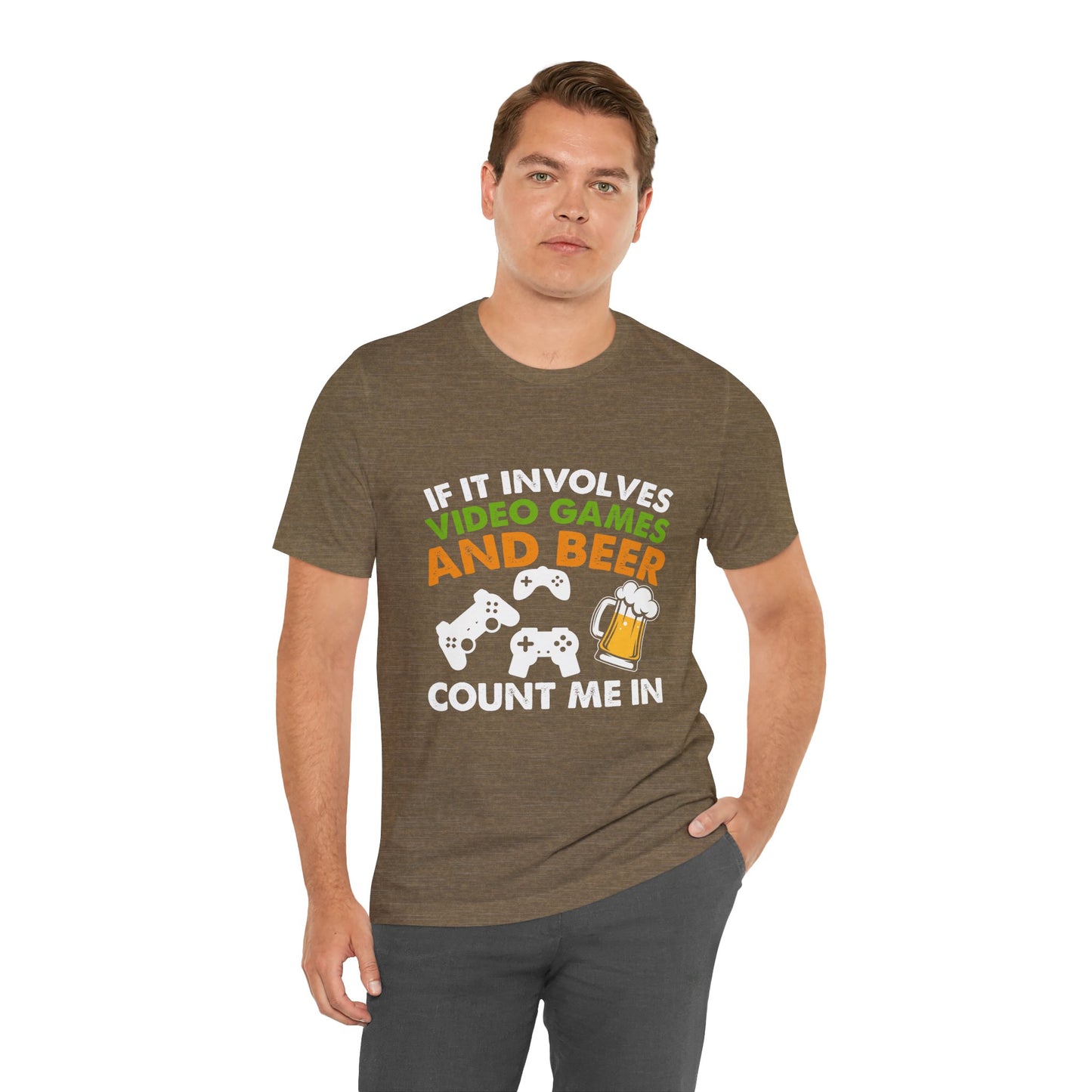 Video Games T-shirt, Gaming Shirt, Video Games and Beer Shirt, T-shirt for Gamers, Funny Gamer Shirts, Gift for Him, Funny Gaming Tee