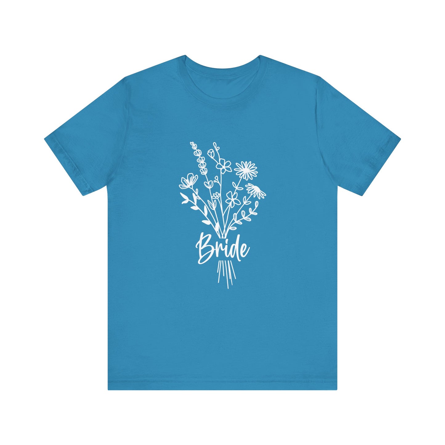 Bride T-shirt, Wedding Shirt, Wildflower Bouquet Floral Shirt, Bride Tee, Bachelorette Shirt, Gift Shirt for Bride, Bridal Shower Shirt