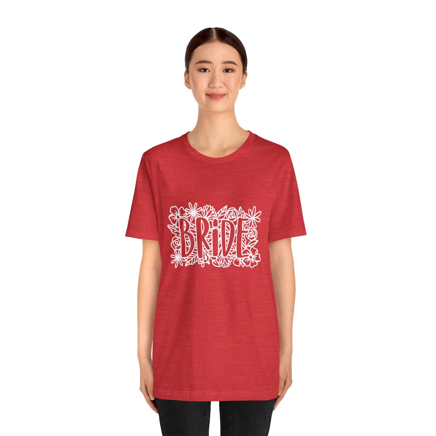 Floral Bride T-shirt, Bride Flowers Shirt, Wedding Shirt, Bride Tee, Bridal Shower Shirt, Gift Shirt for Bride, Bachelorette Party Shirt
