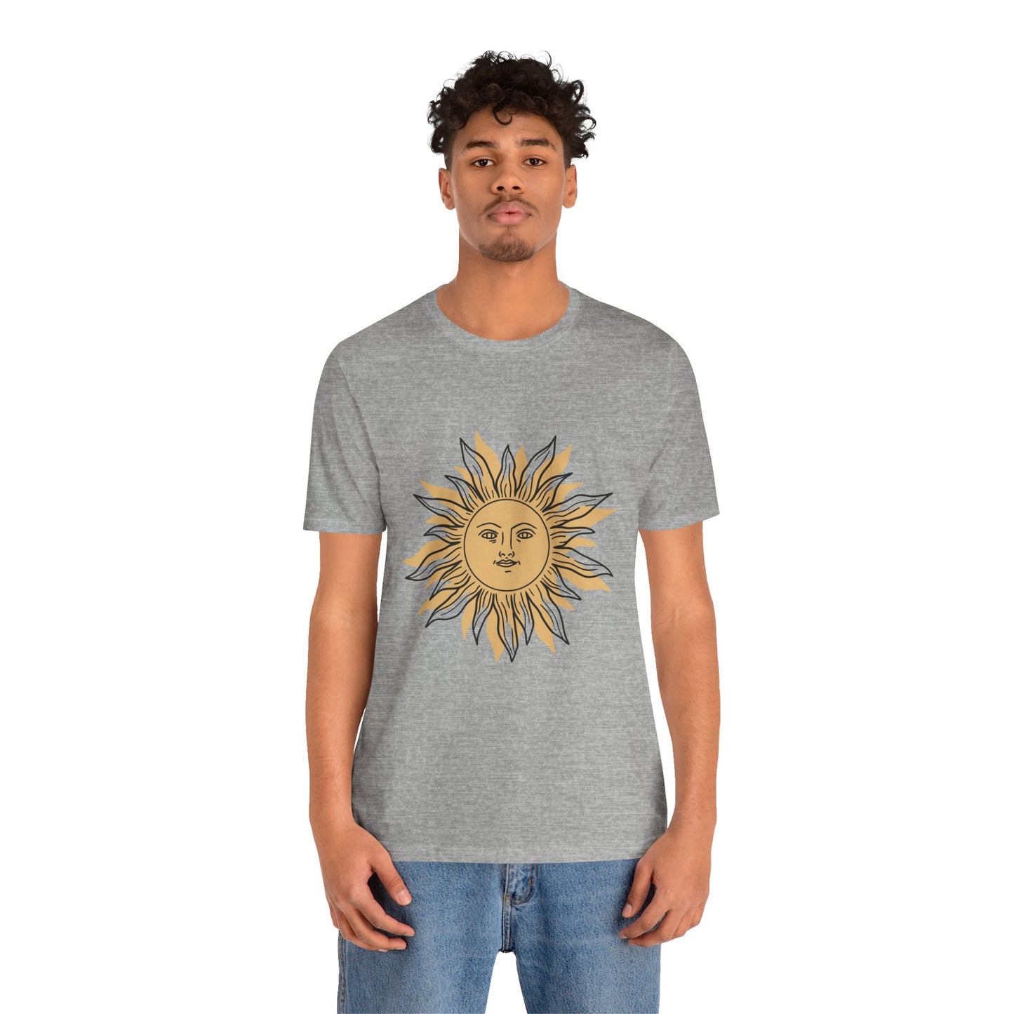 Sun Face T-shirt, Mystical Shirt, Boho T-shirt, Solar T-shirt, Moon and Stars T-Shirt, Bohemian T-shirt, Astrologic Shirt, Gift for Her