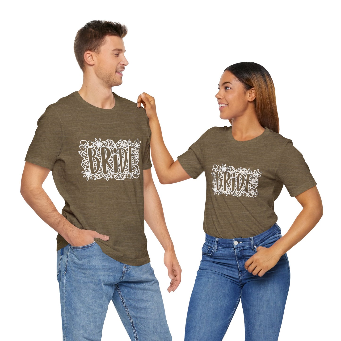 Floral Bride T-shirt, Bride Flowers Shirt, Wedding Shirt, Bride Tee, Bridal Shower Shirt, Gift Shirt for Bride, Bachelorette Party Shirt