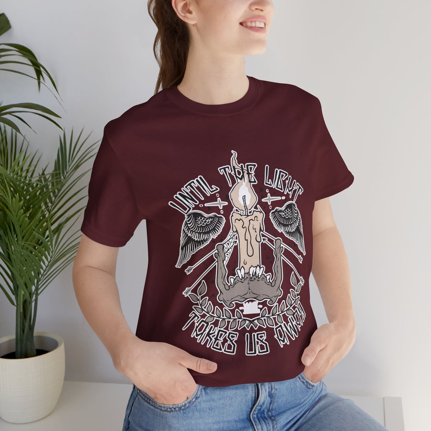 Until the Light Takes us Away T-shirt, Inspirational T-shirt, Skull Shirt, Heavy Metal Rock Shirt, Wings T-Shirt, Rockers T-shirt