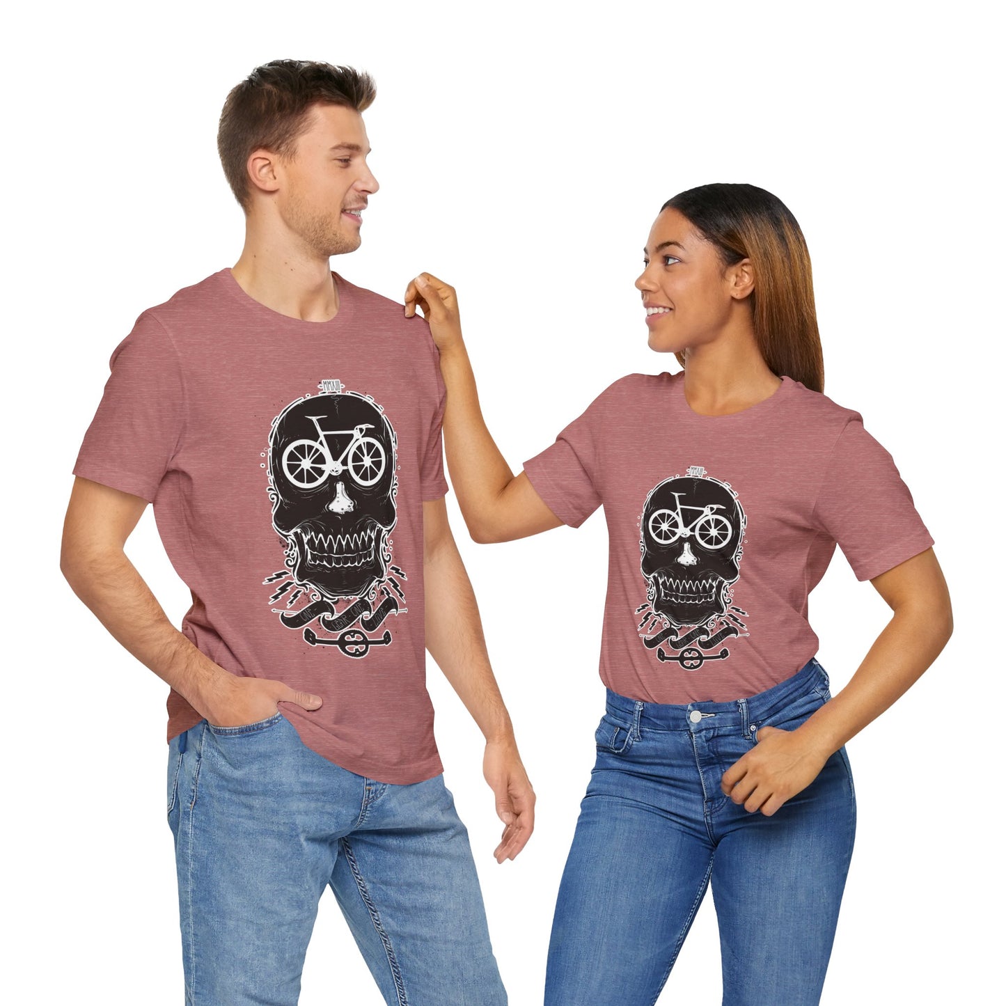 Bicycle Love T-shirt, Skull T-shirt, Shirt with Skull, Skull Head T-shirt, T-shirt with Bicycle, Horror Shirt, Humor T-Shirt