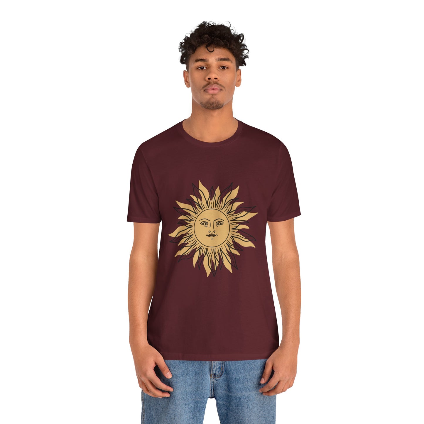 Sun Face T-shirt, Mystical Shirt, Boho T-shirt, Solar T-shirt, Moon and Stars T-Shirt, Bohemian T-shirt, Astrologic Shirt, Gift for Her