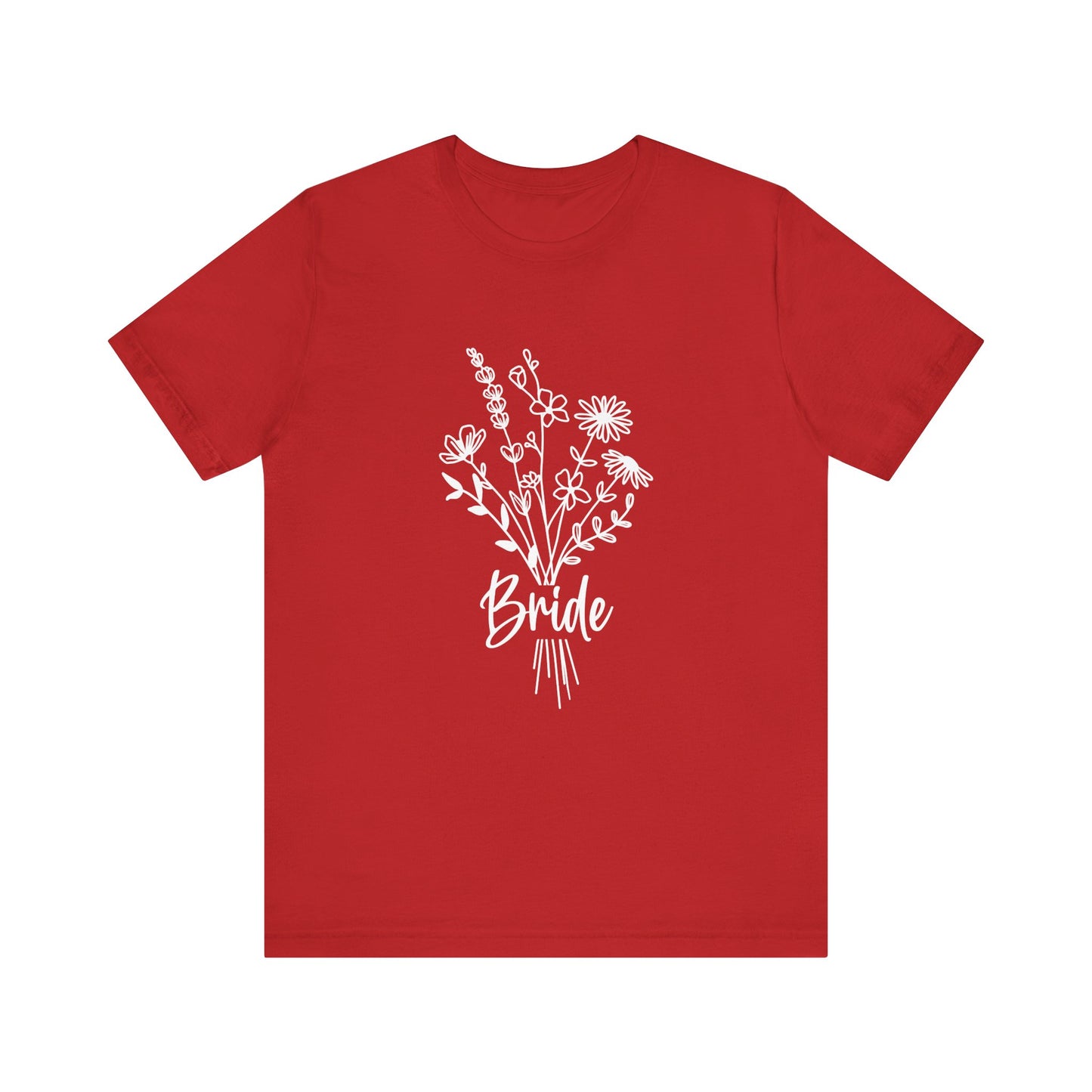 Bride T-shirt, Wedding Shirt, Wildflower Bouquet Floral Shirt, Bride Tee, Bachelorette Shirt, Gift Shirt for Bride, Bridal Shower Shirt
