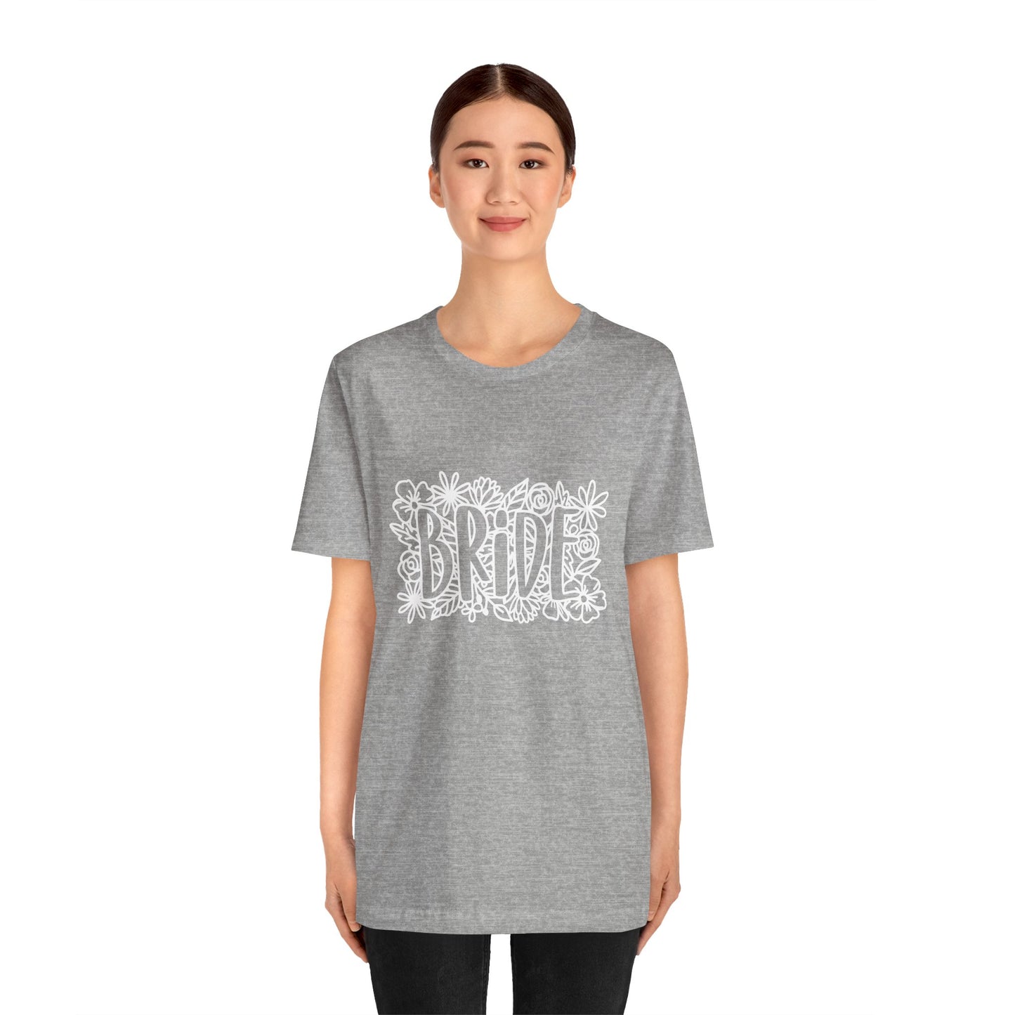 Floral Bride T-shirt, Bride Flowers Shirt, Wedding Shirt, Bride Tee, Bridal Shower Shirt, Gift Shirt for Bride, Bachelorette Party Shirt