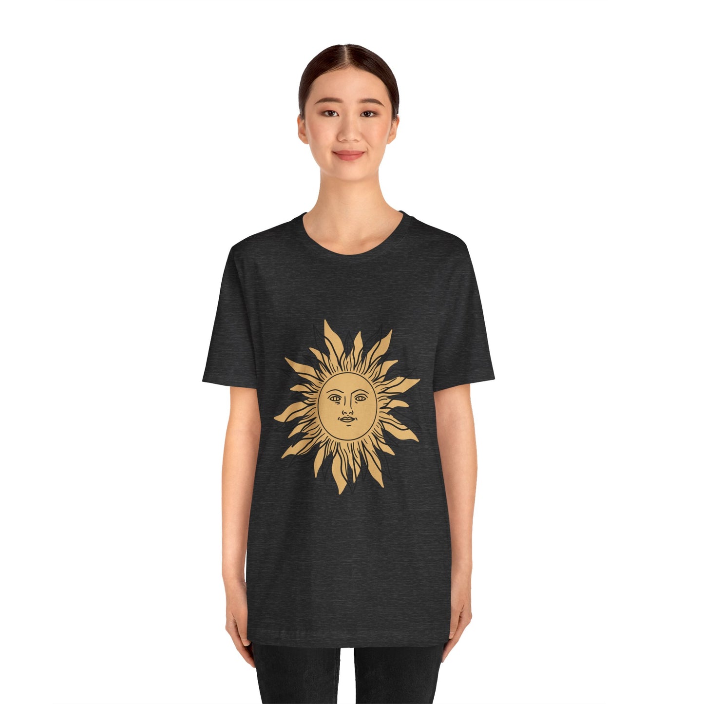 Sun Face T-shirt, Mystical Shirt, Boho T-shirt, Solar T-shirt, Moon and Stars T-Shirt, Bohemian T-shirt, Astrologic Shirt, Gift for Her