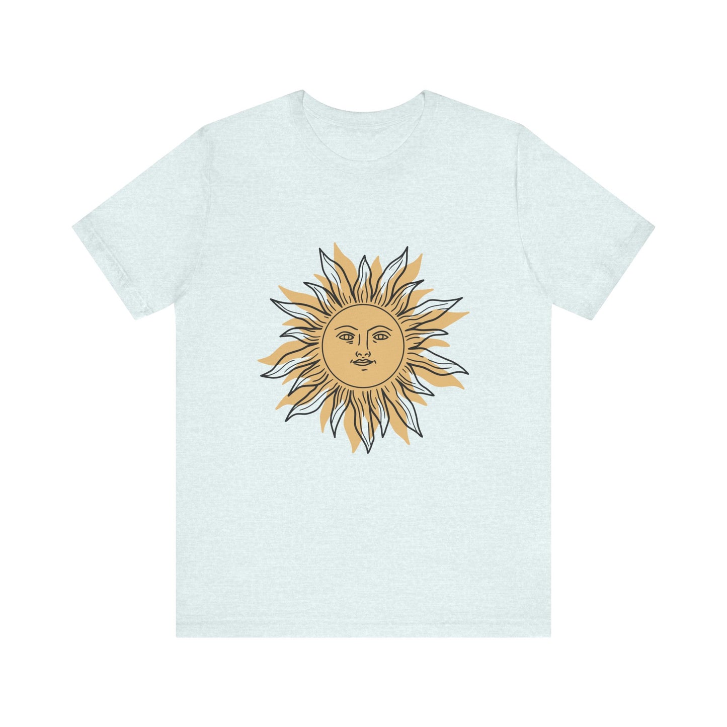 Sun Face T-shirt, Mystical Shirt, Boho T-shirt, Solar T-shirt, Moon and Stars T-Shirt, Bohemian T-shirt, Astrologic Shirt, Gift for Her