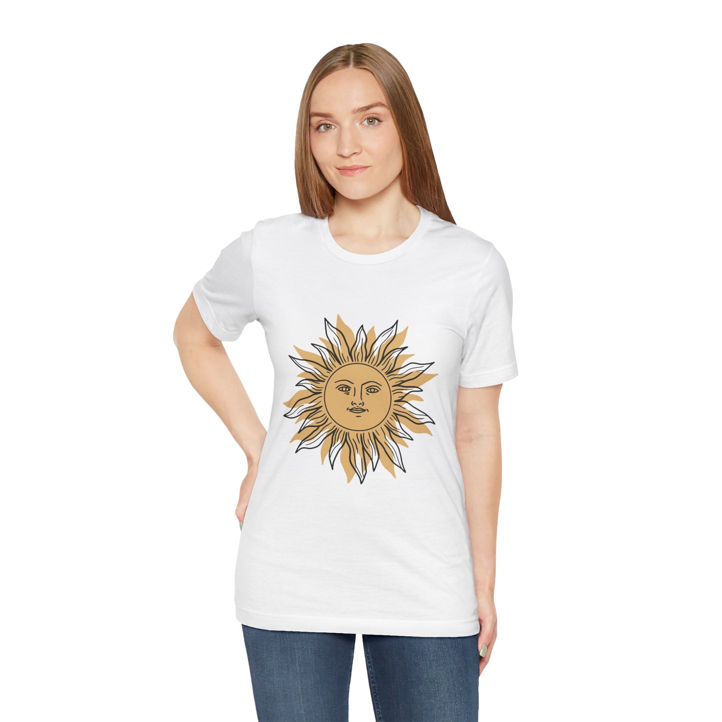 Sun Face T-shirt, Mystical Shirt, Boho T-shirt, Solar T-shirt, Moon and Stars T-Shirt, Bohemian T-shirt, Astrologic Shirt, Gift for Her