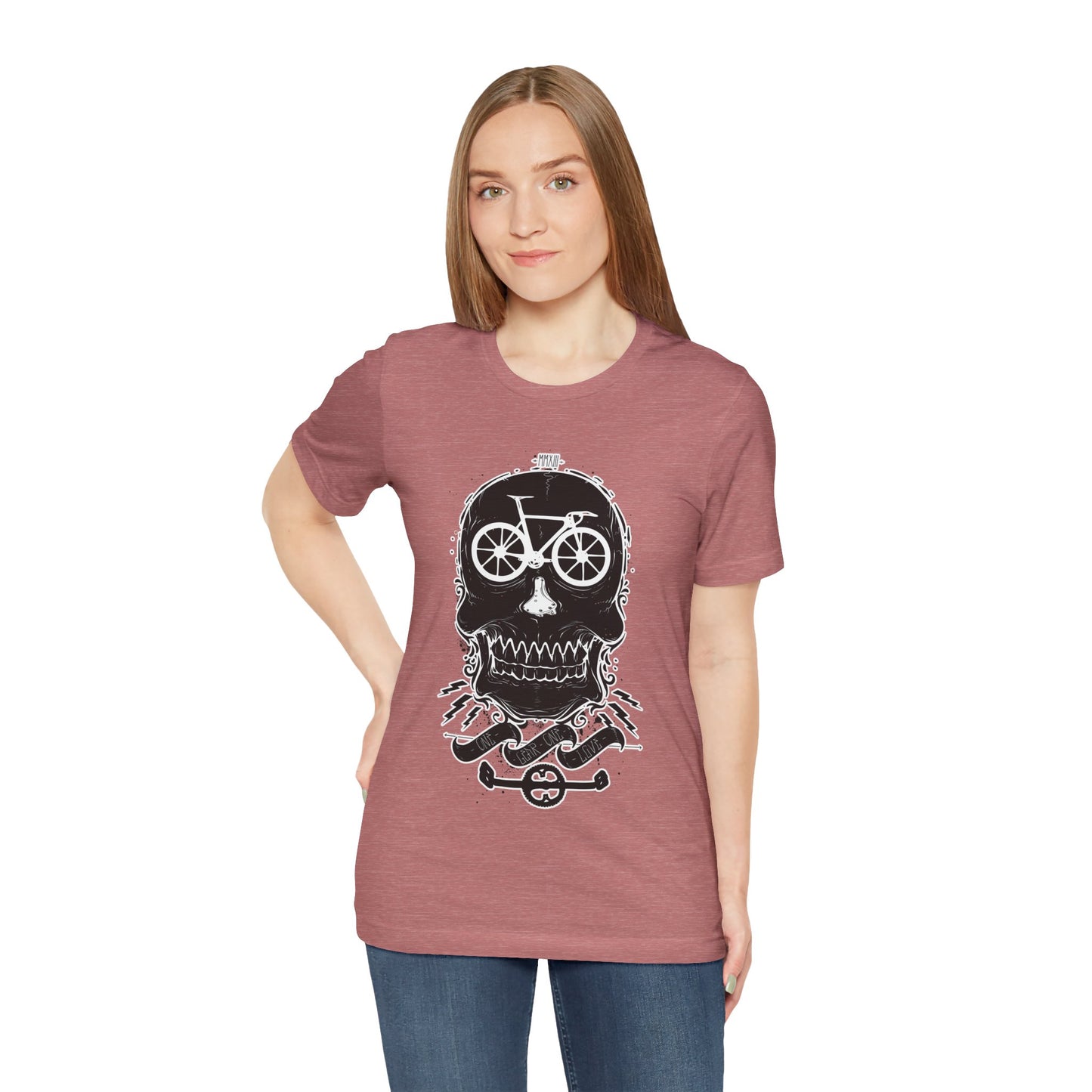 Bicycle Love T-shirt, Skull T-shirt, Shirt with Skull, Skull Head T-shirt, T-shirt with Bicycle, Horror Shirt, Humor T-Shirt