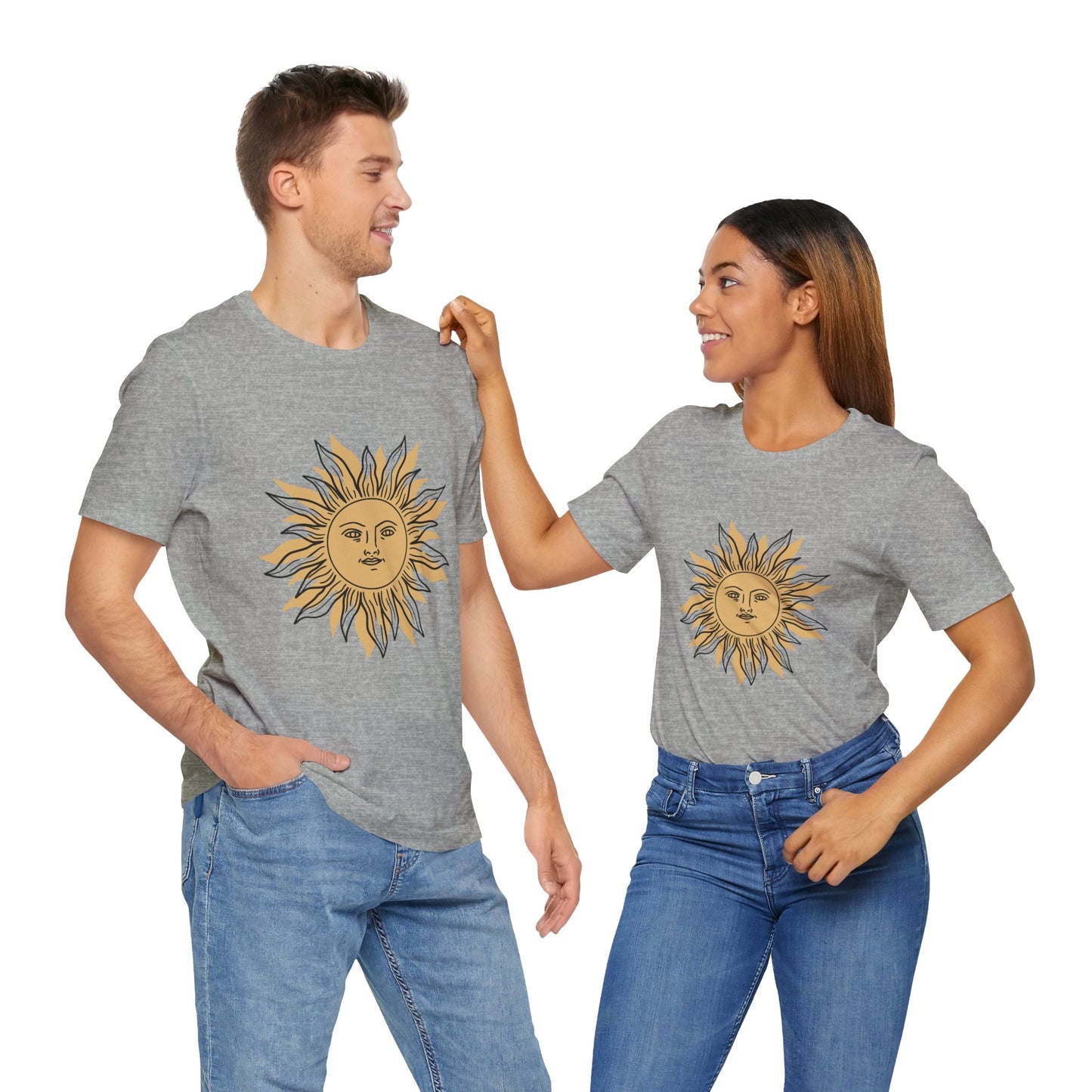 Sun Face T-shirt, Mystical Shirt, Boho T-shirt, Solar T-shirt, Moon and Stars T-Shirt, Bohemian T-shirt, Astrologic Shirt, Gift for Her
