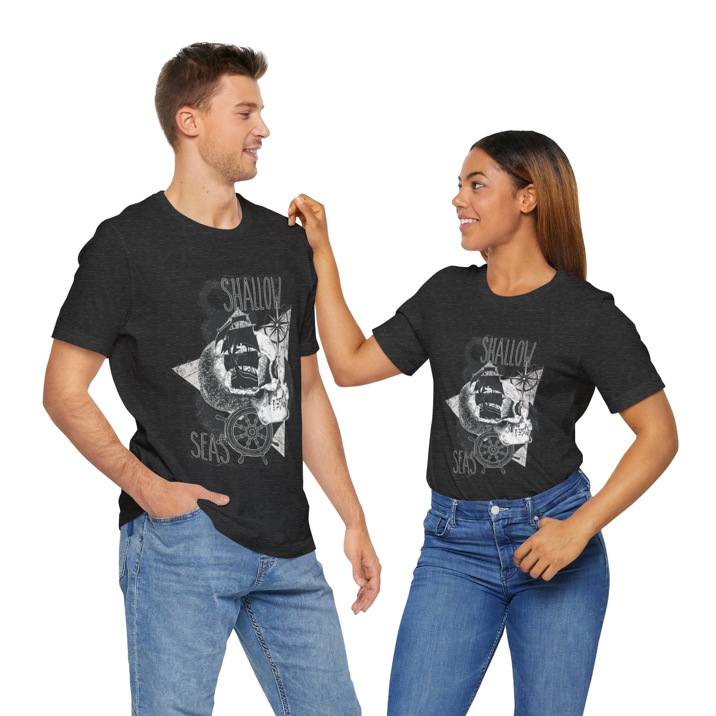 Shallow Seas T-shirt, Sea T-shirt, Nautical Shirt, Skull Shirt, T-shirt with Compass, Sea Shirt, Travel T-Shirt, Outdoors Shirt