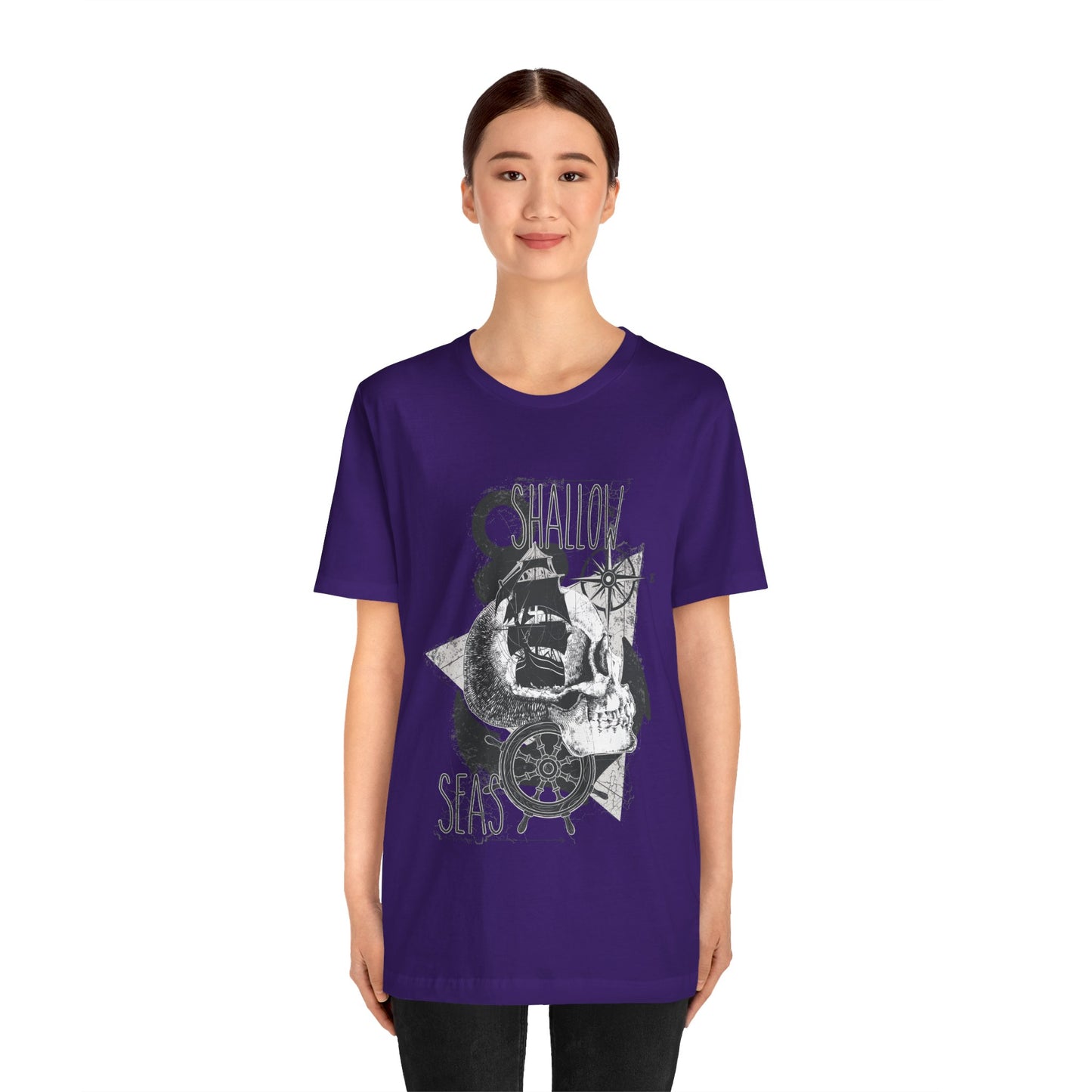 Shallow Seas T-shirt, Sea T-shirt, Nautical Shirt, Skull Shirt, T-shirt with Compass, Sea Shirt, Travel T-Shirt, Outdoors Shirt