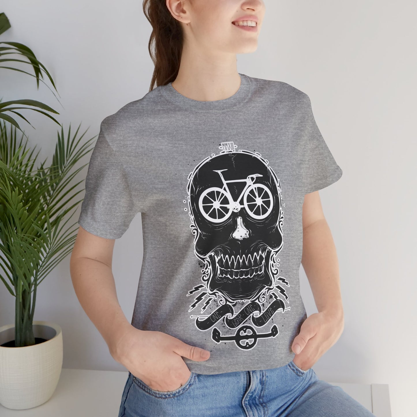 Bicycle Love T-shirt, Skull T-shirt, Shirt with Skull, Skull Head T-shirt, T-shirt with Bicycle, Horror Shirt, Humor T-Shirt
