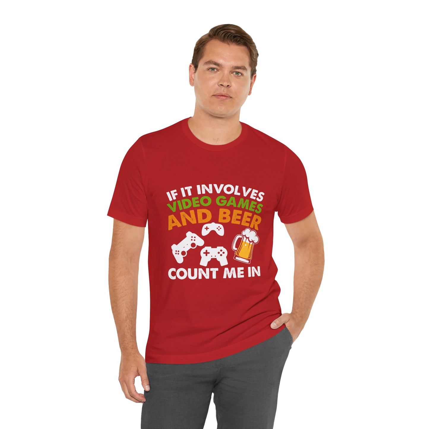 Video Games T-shirt, Gaming Shirt, Video Games and Beer Shirt, T-shirt for Gamers, Funny Gamer Shirts, Gift for Him, Funny Gaming Tee
