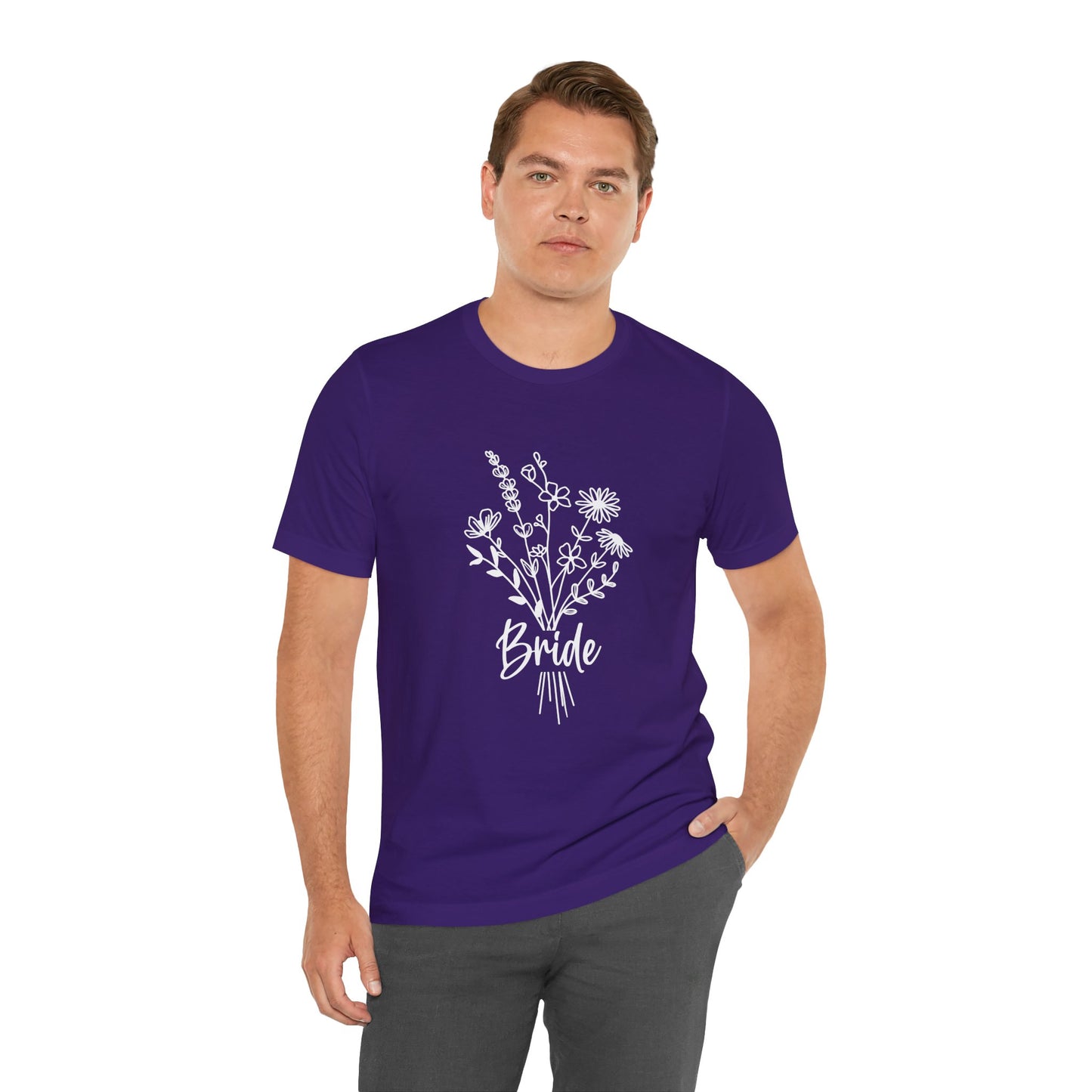 Bride T-shirt, Wedding Shirt, Wildflower Bouquet Floral Shirt, Bride Tee, Bachelorette Shirt, Gift Shirt for Bride, Bridal Shower Shirt