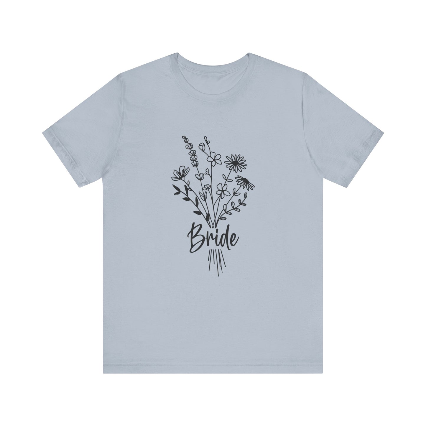 Bride T-shirt, Wedding Shirt, Wildflower Bouquet Floral Shirt, Bride Tee, Bachelorette Shirt, Gift Shirt for Bride, Bridal Shower Shirt