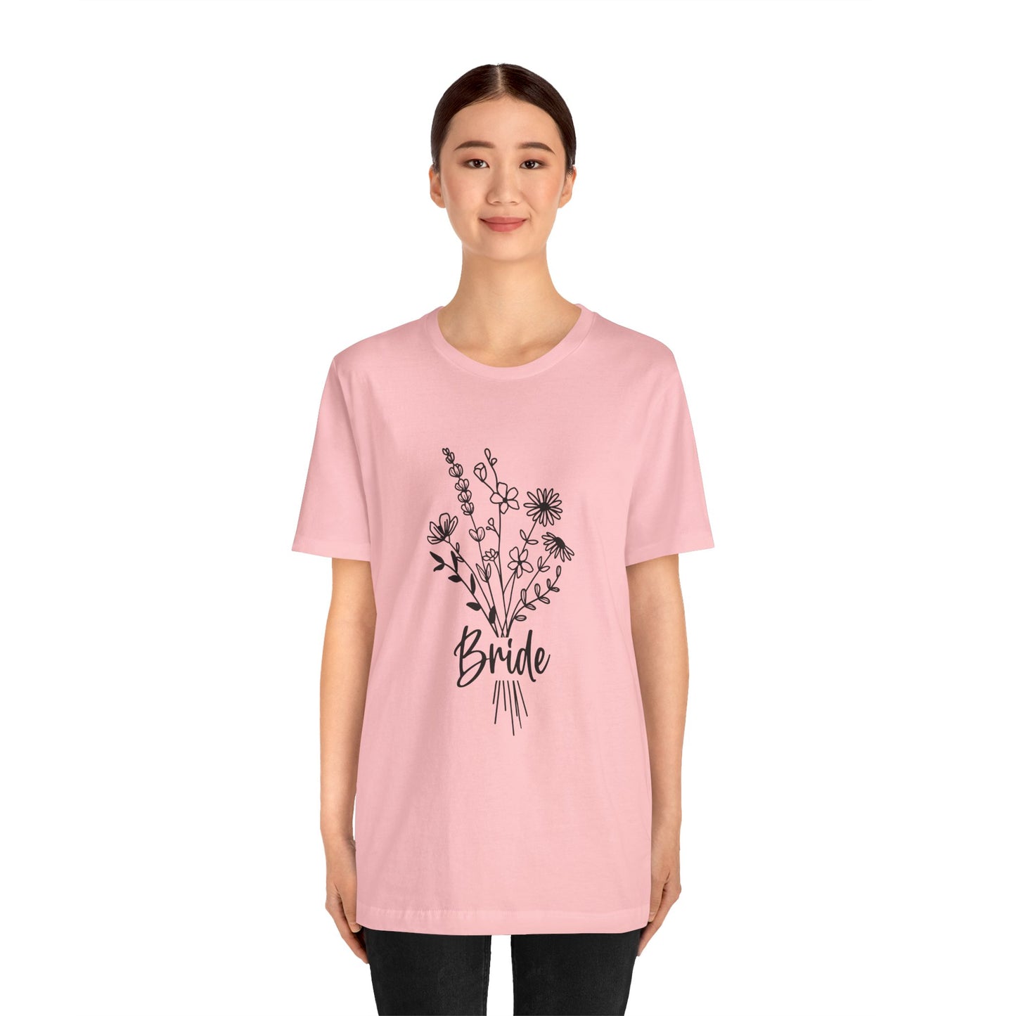 Bride T-shirt, Wedding Shirt, Wildflower Bouquet Floral Shirt, Bride Tee, Bachelorette Shirt, Gift Shirt for Bride, Bridal Shower Shirt