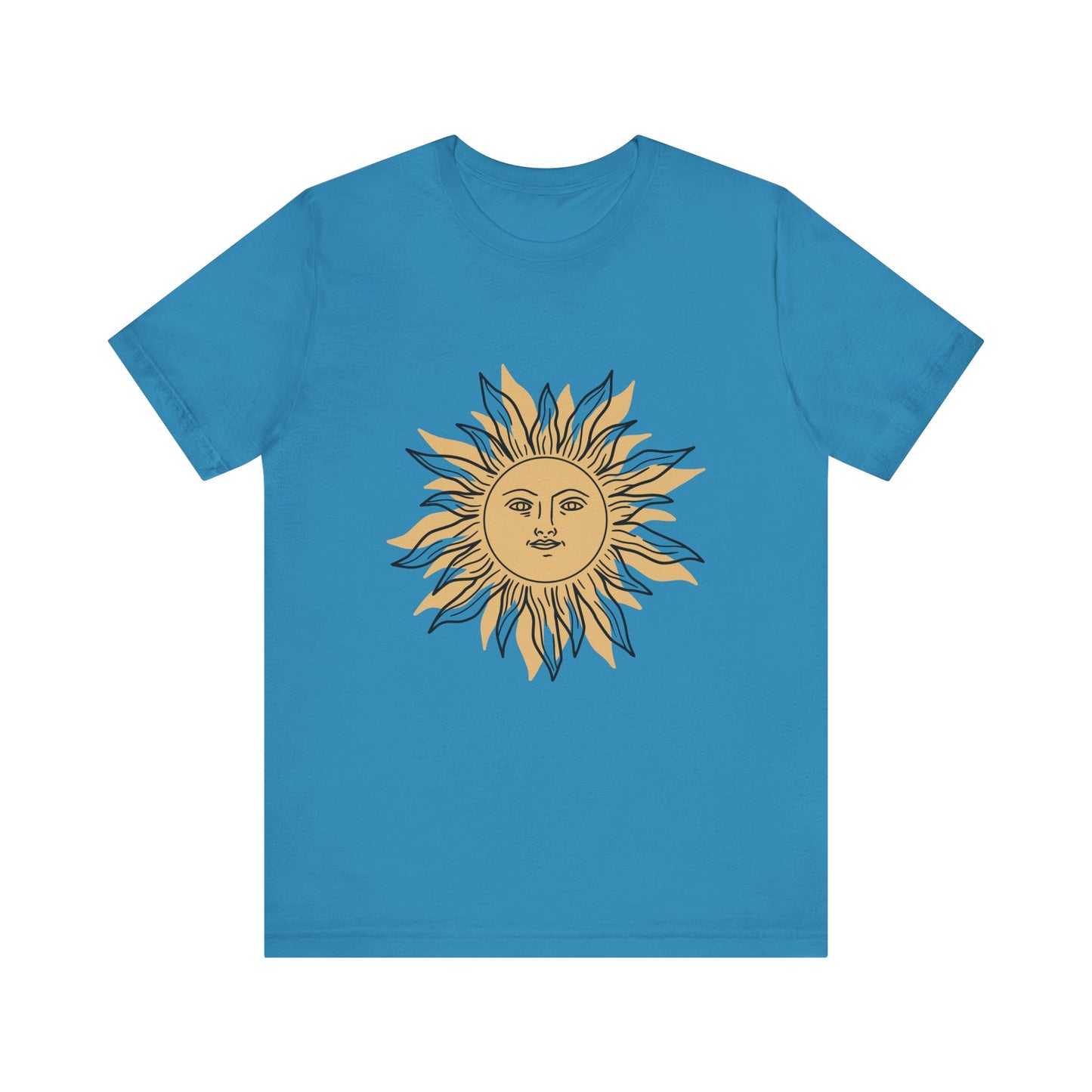 Sun Face T-shirt, Mystical Shirt, Boho T-shirt, Solar T-shirt, Moon and Stars T-Shirt, Bohemian T-shirt, Astrologic Shirt, Gift for Her