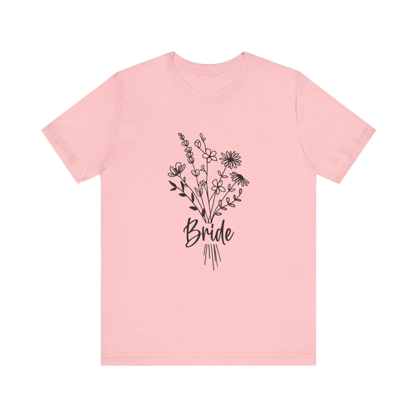 Bride T-shirt, Wedding Shirt, Wildflower Bouquet Floral Shirt, Bride Tee, Bachelorette Shirt, Gift Shirt for Bride, Bridal Shower Shirt