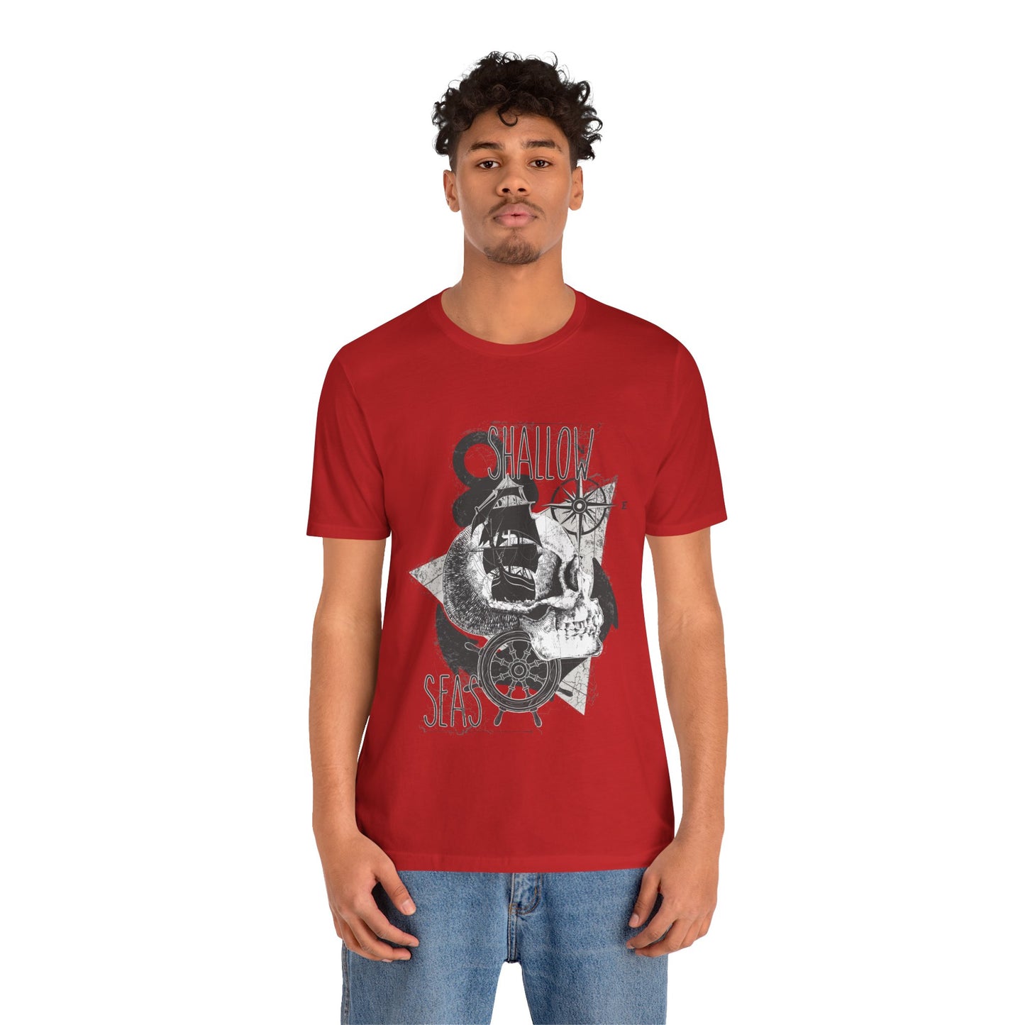 Shallow Seas T-shirt, Sea T-shirt, Nautical Shirt, Skull Shirt, T-shirt with Compass, Sea Shirt, Travel T-Shirt, Outdoors Shirt