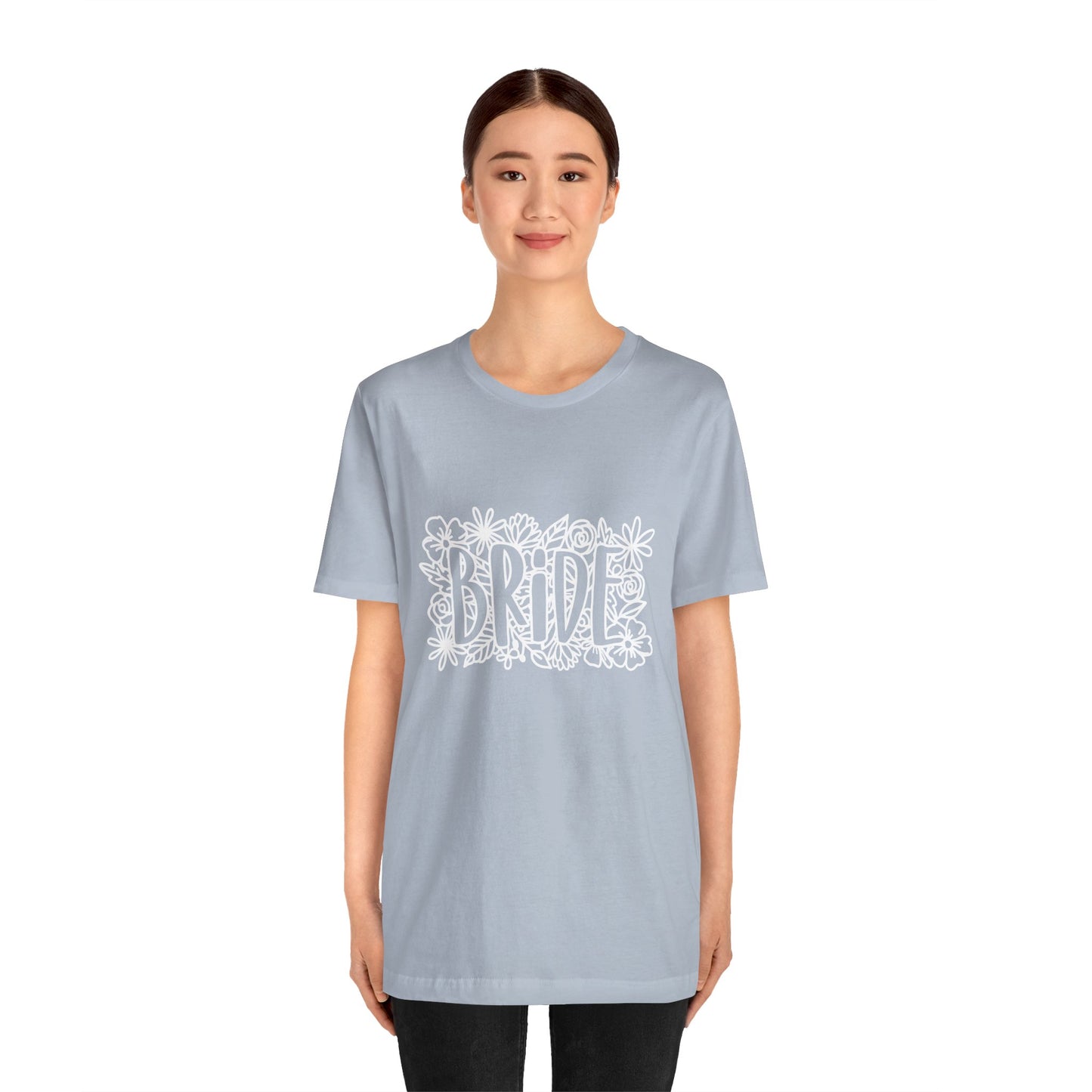 Floral Bride T-shirt, Bride Flowers Shirt, Wedding Shirt, Bride Tee, Bridal Shower Shirt, Gift Shirt for Bride, Bachelorette Party Shirt