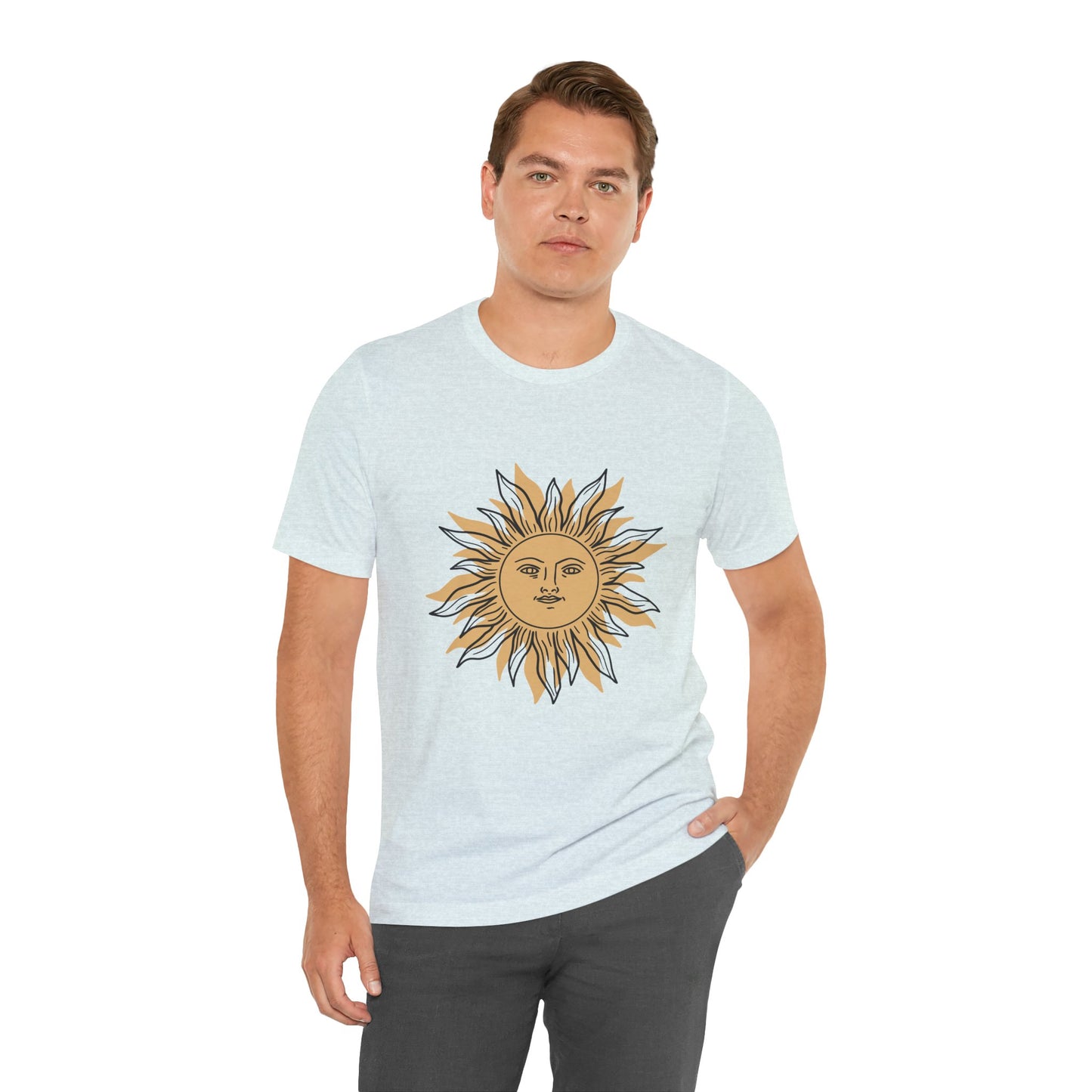 Sun Face T-shirt, Mystical Shirt, Boho T-shirt, Solar T-shirt, Moon and Stars T-Shirt, Bohemian T-shirt, Astrologic Shirt, Gift for Her