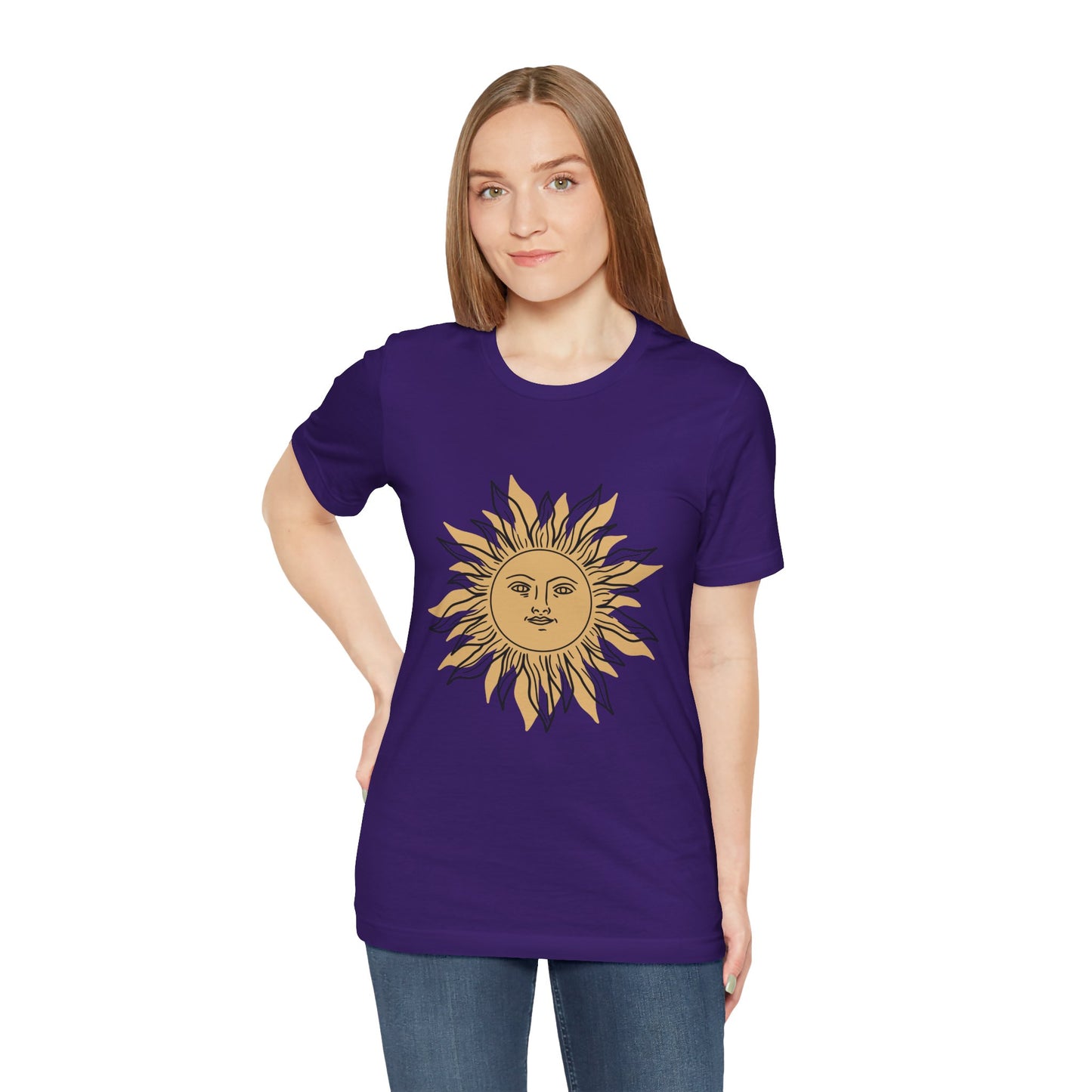 Sun Face T-shirt, Mystical Shirt, Boho T-shirt, Solar T-shirt, Moon and Stars T-Shirt, Bohemian T-shirt, Astrologic Shirt, Gift for Her