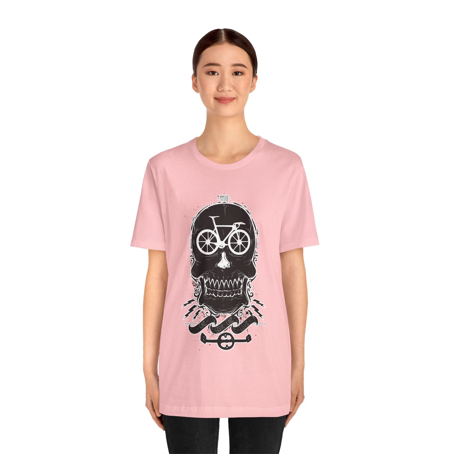Bicycle Love T-shirt, Skull T-shirt, Shirt with Skull, Skull Head T-shirt, T-shirt with Bicycle, Horror Shirt, Humor T-Shirt