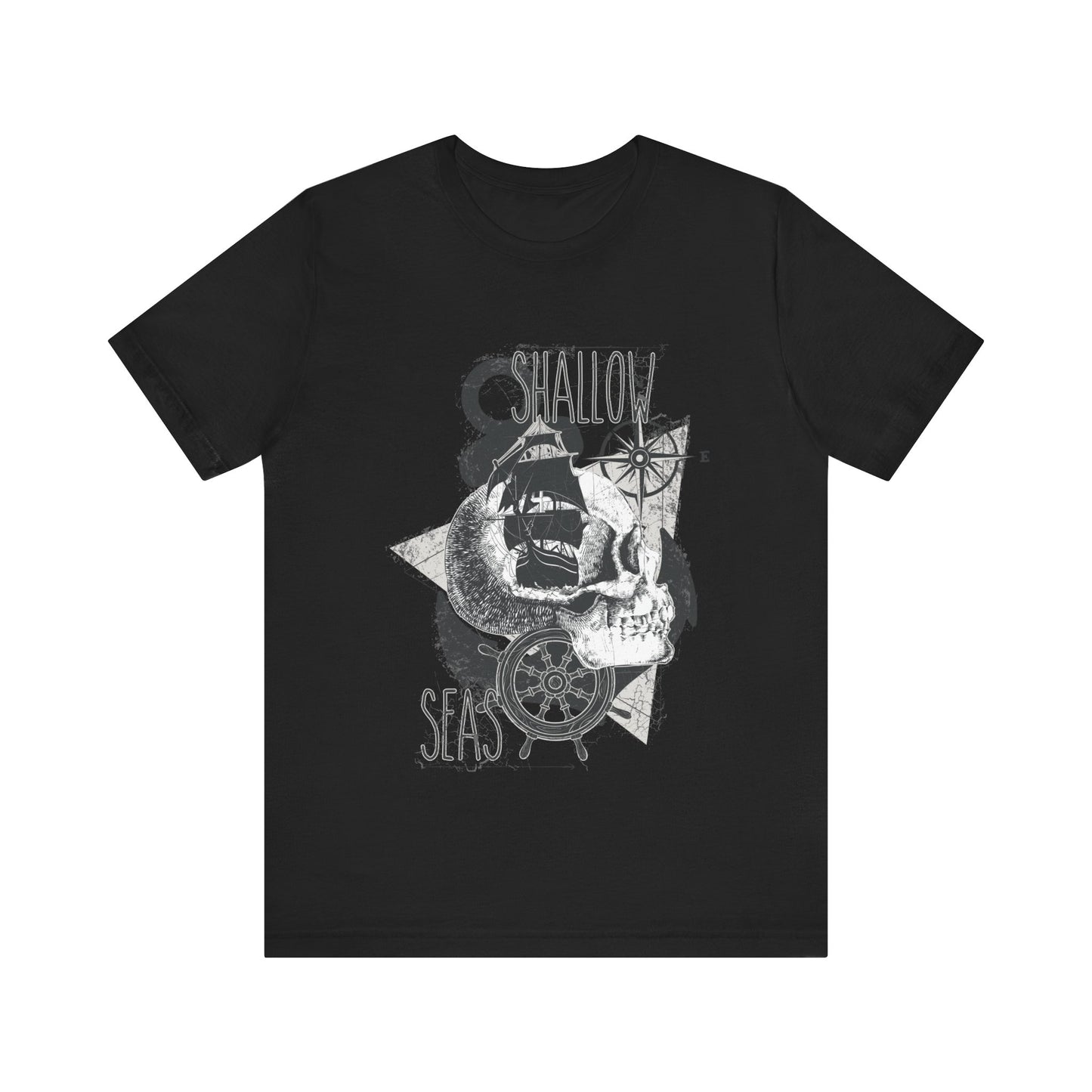 Shallow Seas T-shirt, Sea T-shirt, Nautical Shirt, Skull Shirt, T-shirt with Compass, Sea Shirt, Travel T-Shirt, Outdoors Shirt
