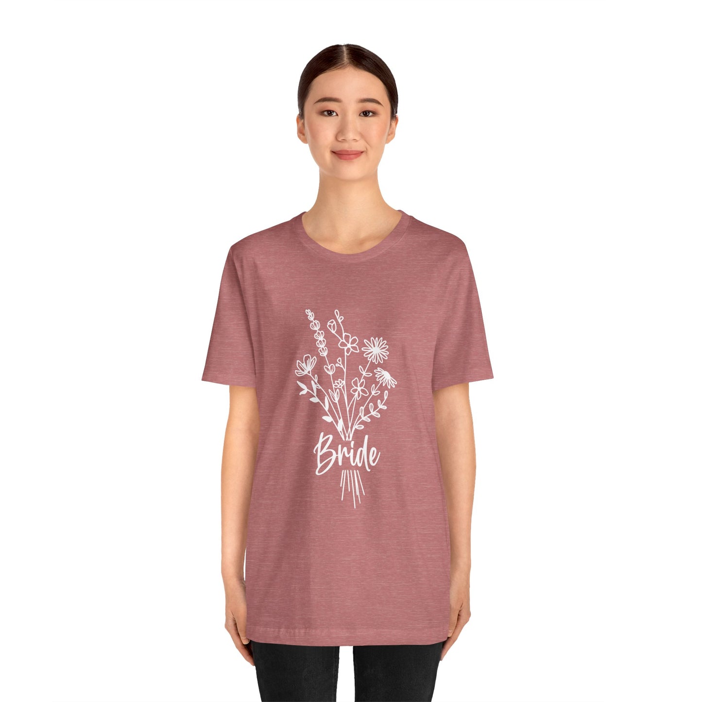 Bride T-shirt, Wedding Shirt, Wildflower Bouquet Floral Shirt, Bride Tee, Bachelorette Shirt, Gift Shirt for Bride, Bridal Shower Shirt