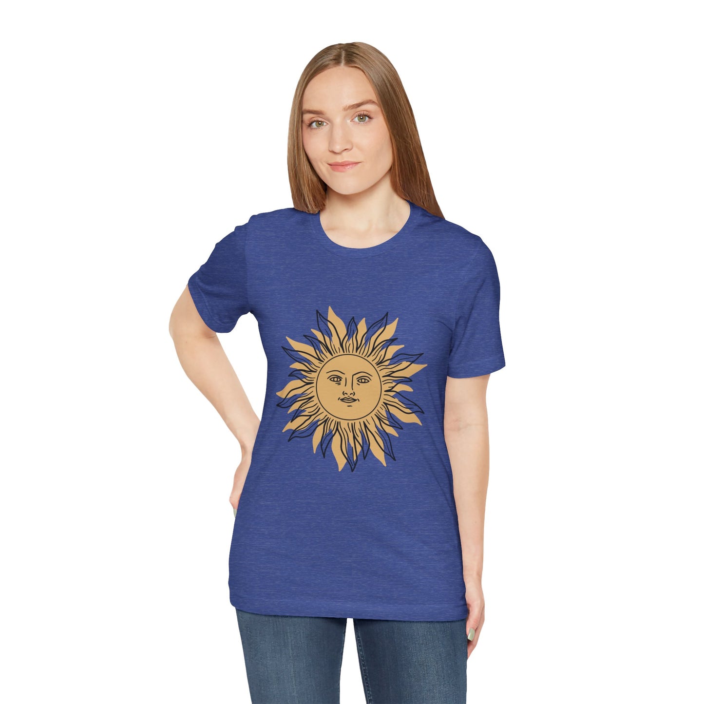 Sun Face T-shirt, Mystical Shirt, Boho T-shirt, Solar T-shirt, Moon and Stars T-Shirt, Bohemian T-shirt, Astrologic Shirt, Gift for Her