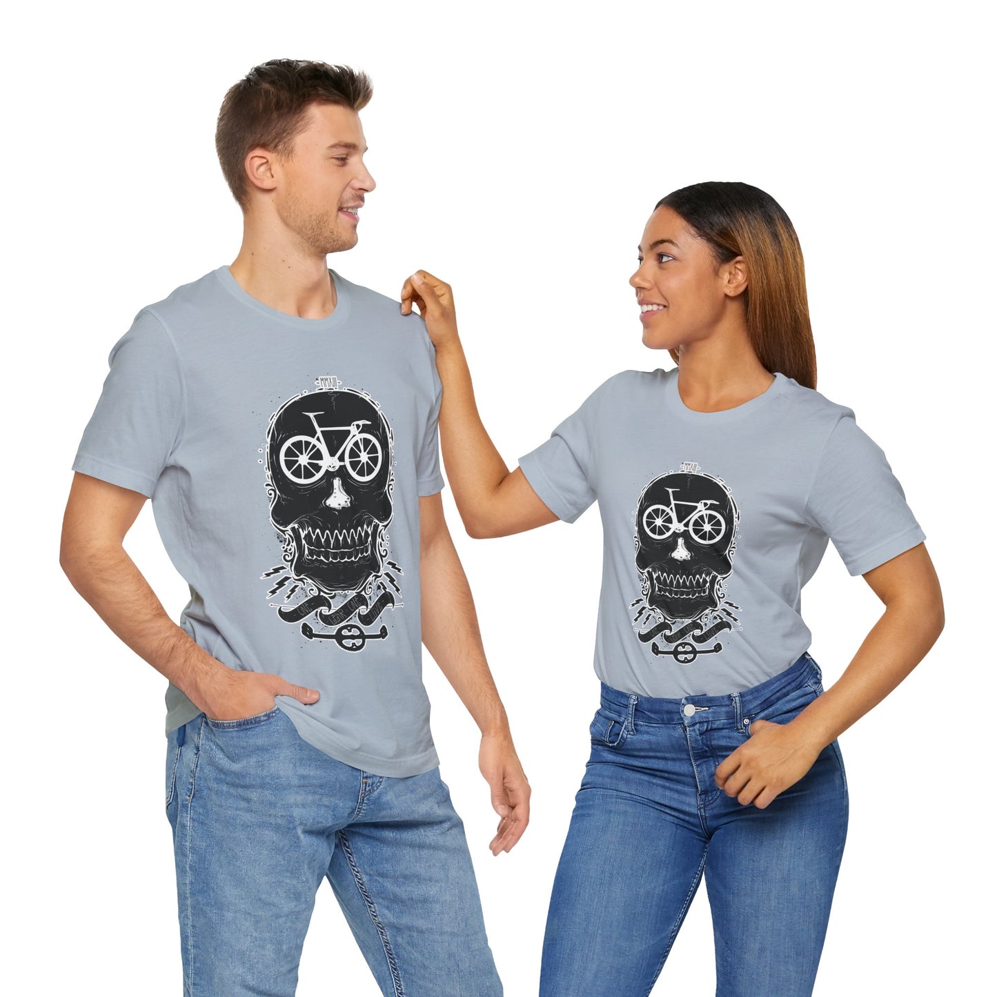 Bicycle Love T-shirt, Skull T-shirt, Shirt with Skull, Skull Head T-shirt, T-shirt with Bicycle, Horror Shirt, Humor T-Shirt