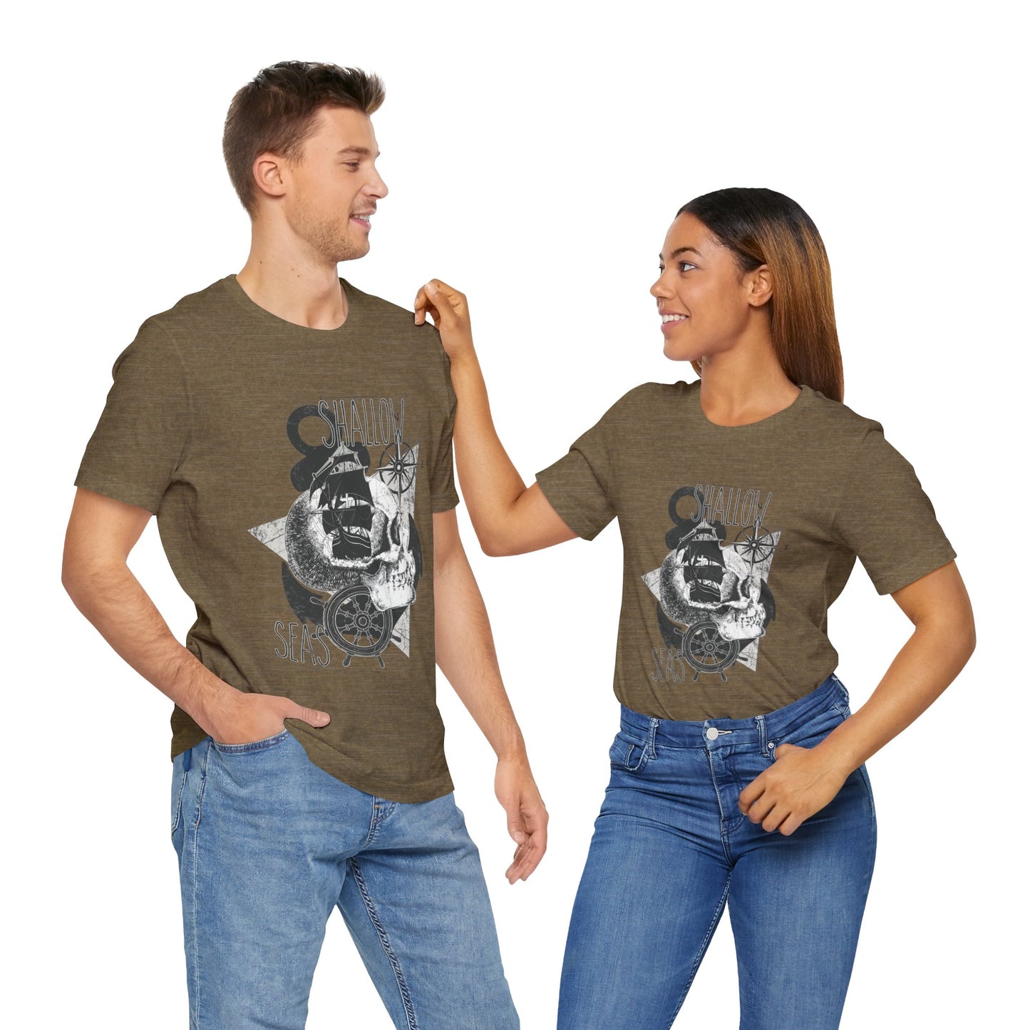 Shallow Seas T-shirt, Sea T-shirt, Nautical Shirt, Skull Shirt, T-shirt with Compass, Sea Shirt, Travel T-Shirt, Outdoors Shirt
