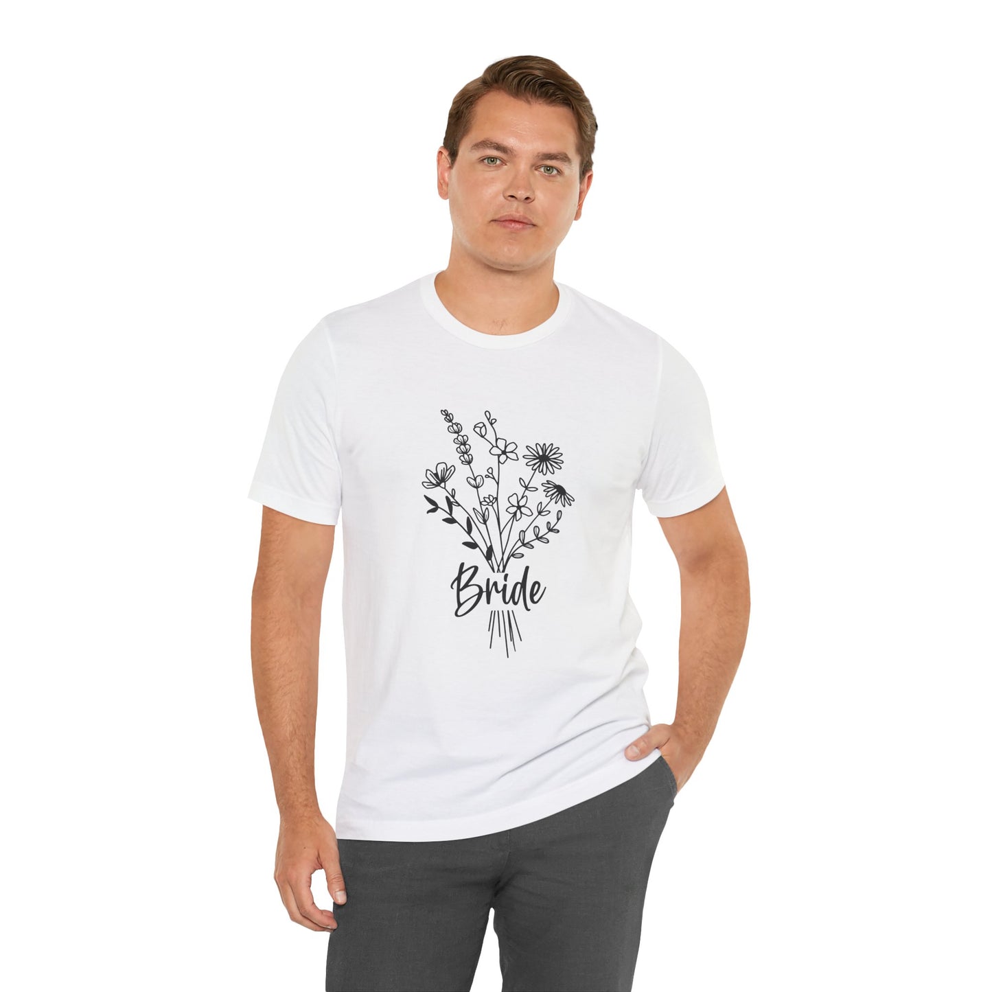 Bride T-shirt, Wedding Shirt, Wildflower Bouquet Floral Shirt, Bride Tee, Bachelorette Shirt, Gift Shirt for Bride, Bridal Shower Shirt