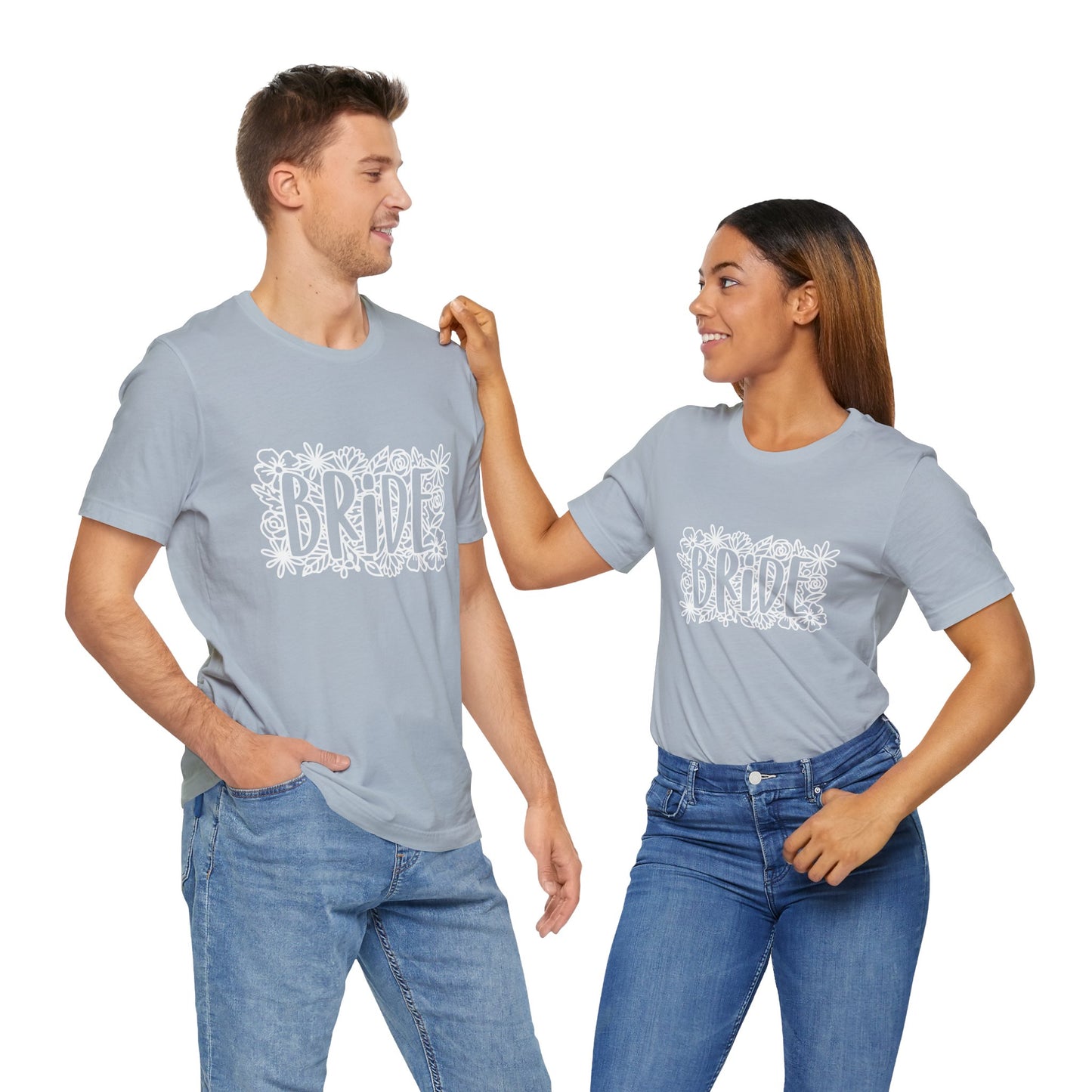 Floral Bride T-shirt, Bride Flowers Shirt, Wedding Shirt, Bride Tee, Bridal Shower Shirt, Gift Shirt for Bride, Bachelorette Party Shirt