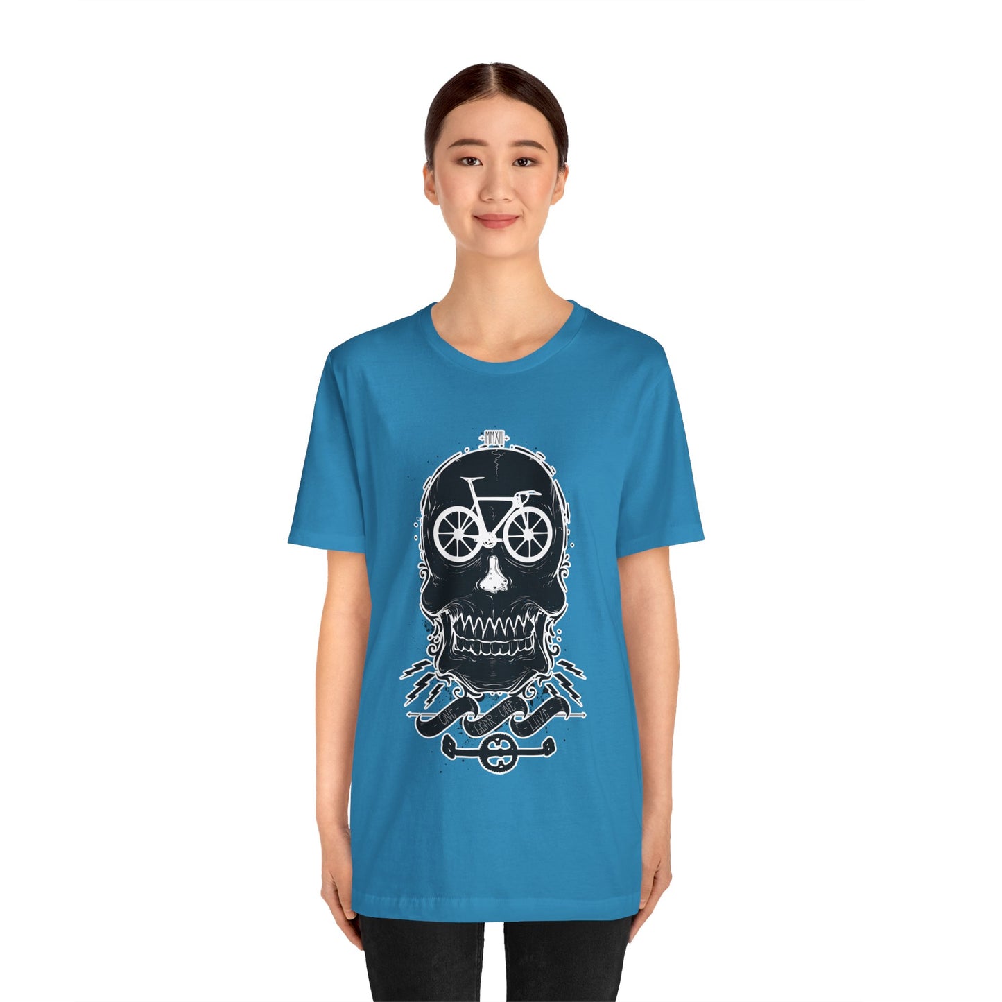 Bicycle Love T-shirt, Skull T-shirt, Shirt with Skull, Skull Head T-shirt, T-shirt with Bicycle, Horror Shirt, Humor T-Shirt