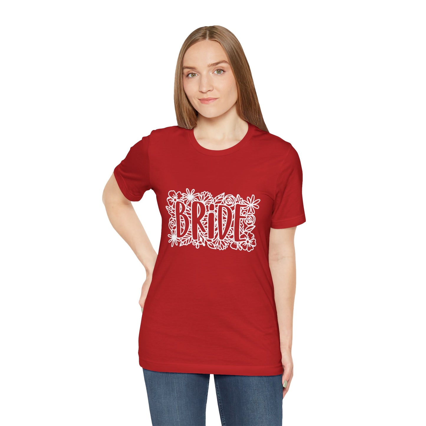 Floral Bride T-shirt, Bride Flowers Shirt, Wedding Shirt, Bride Tee, Bridal Shower Shirt, Gift Shirt for Bride, Bachelorette Party Shirt