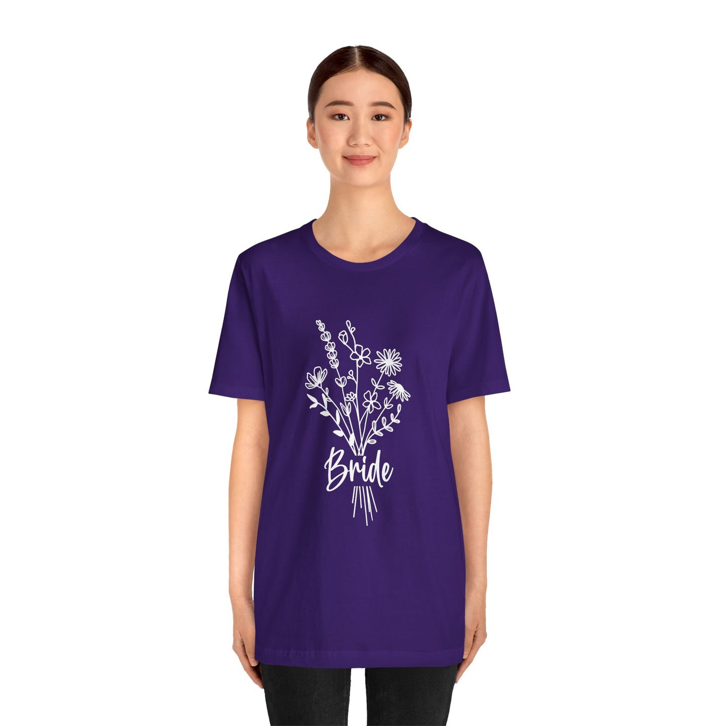 Bride T-shirt, Wedding Shirt, Wildflower Bouquet Floral Shirt, Bride Tee, Bachelorette Shirt, Gift Shirt for Bride, Bridal Shower Shirt