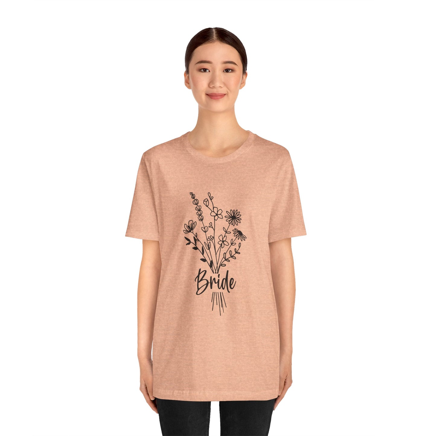 Bride T-shirt, Wedding Shirt, Wildflower Bouquet Floral Shirt, Bride Tee, Bachelorette Shirt, Gift Shirt for Bride, Bridal Shower Shirt