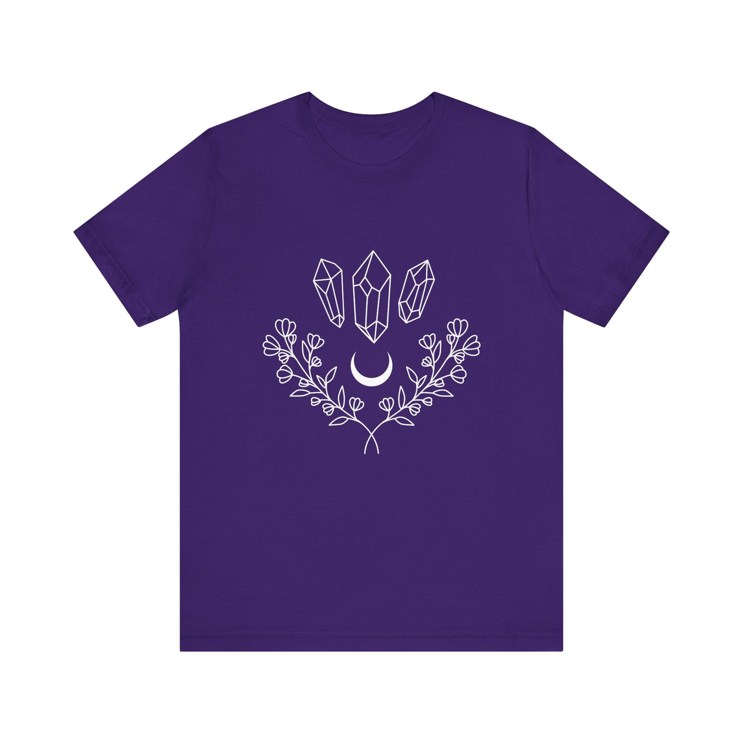 Crystal Floral T-shirt, Mystical Shirt, Boho T-shirt, Inspirational T-shirt, Bohemian T-shirt, Moon and Stars T-Shirt, Gift for Her