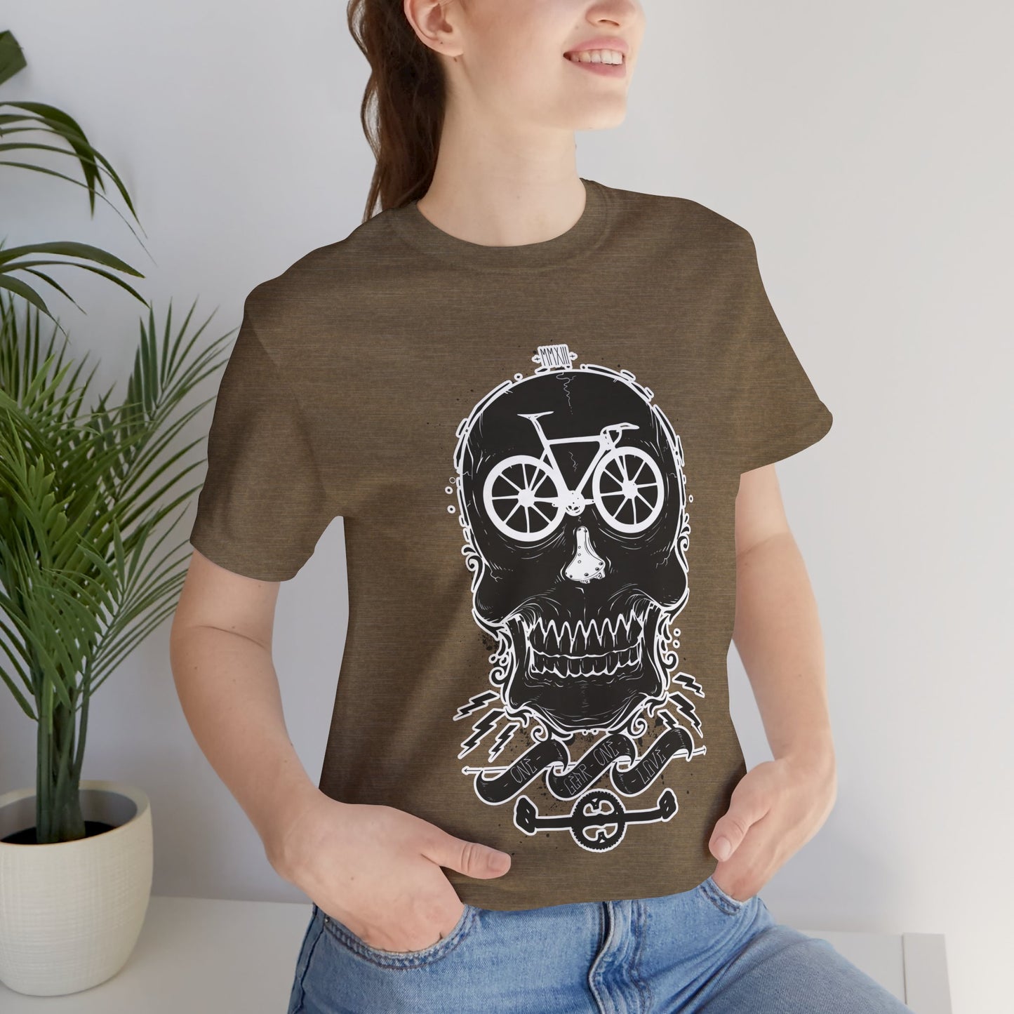 Bicycle Love T-shirt, Skull T-shirt, Shirt with Skull, Skull Head T-shirt, T-shirt with Bicycle, Horror Shirt, Humor T-Shirt